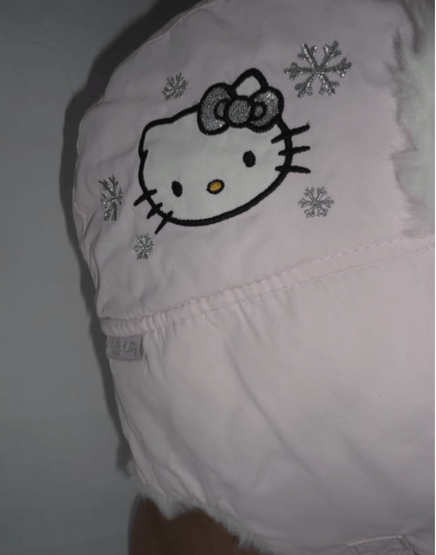 Anime Hello Kitty y2k Aviator Trapper Hat Faux Fur White Size ONE SIZE - 3 Thumbnail