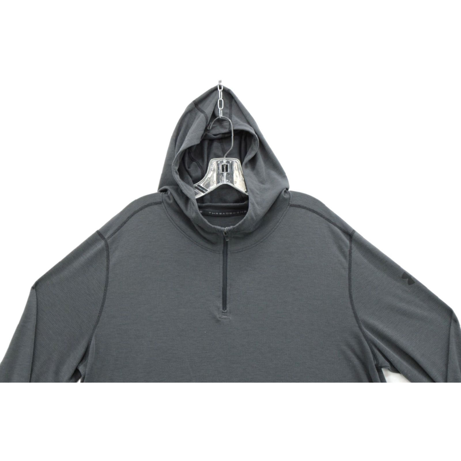 Under Armour Under Armour Threadborne Pullover Mens XL Gray HeatGear Hoodie Athletic Zip Hoodie Size US XL / EU 56 / 4 - 1 Thumbnail