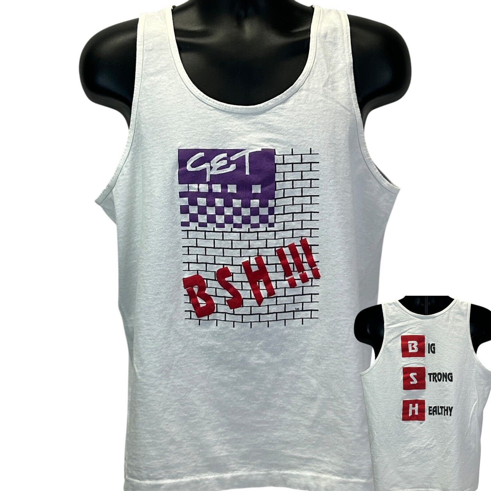Fruit Of The Loom Vintage 90s Big Strong Healthy BSH Tank Top Gym Work L Large Size US L / EU 52-54 / 3 - 1 Thumbnail