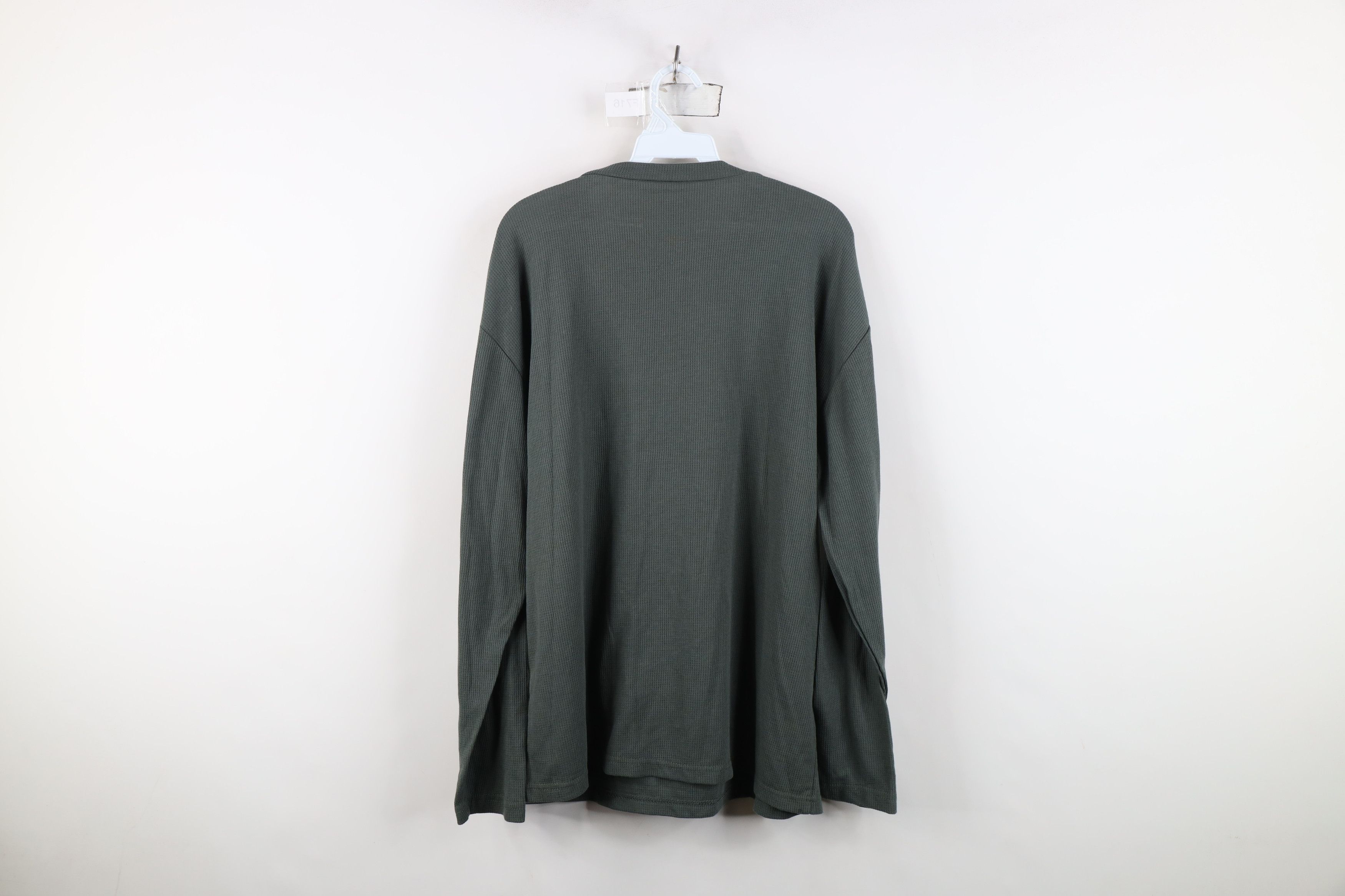 Vintage Vintage 90s Streetwear Waffle Knit Long Sleeve T-Shirt Size US L / EU 52-54 / 3 - 10 Thumbnail