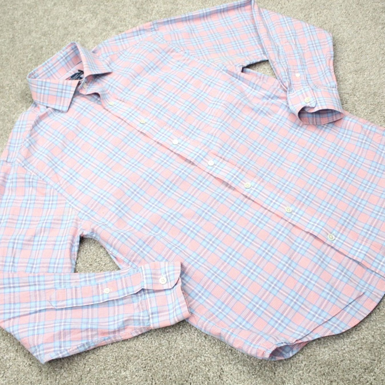 Vineyard Vines Vineyard Vines Cooper Shirt Mens Small Pink/Blue 100% Cotton Long Sleeve Button-Up Shirt Size US S / EU 44-46 / 1 - 6 Thumbnail