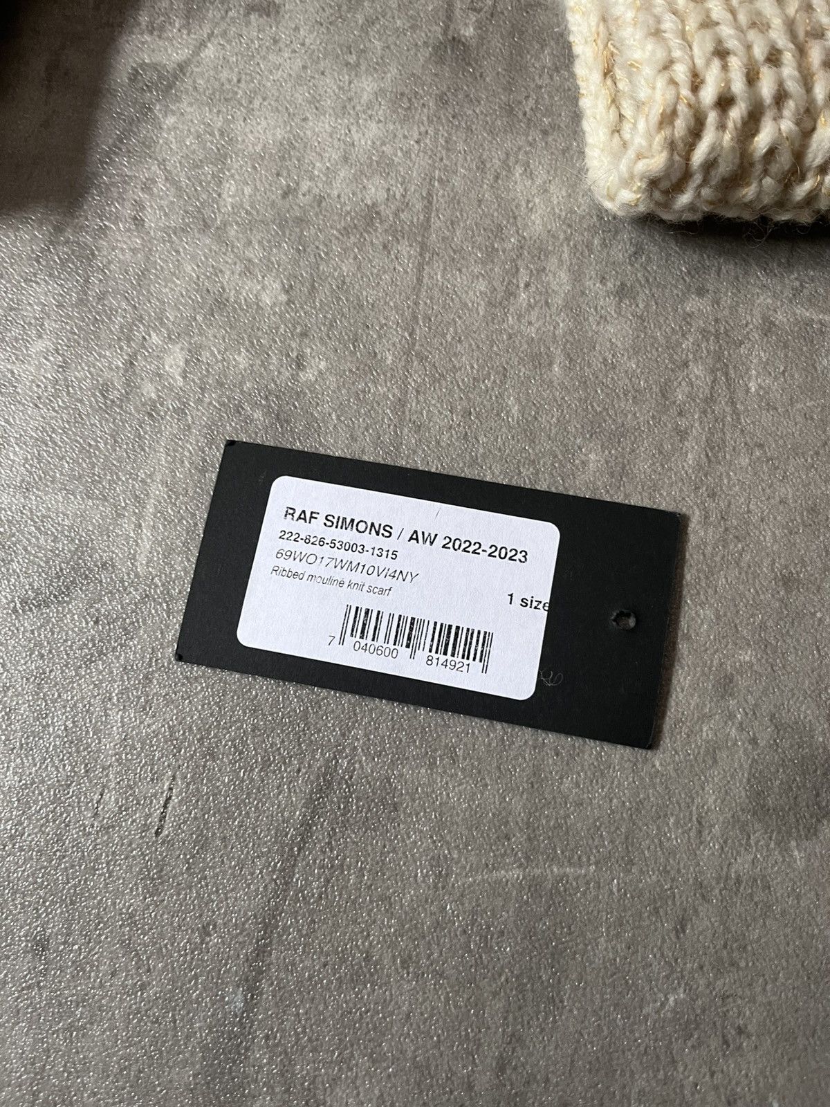 Raf Simons Raf Simons A/W 2022/2023 wool mohair beige scarf Size ONE SIZE - 4 Thumbnail