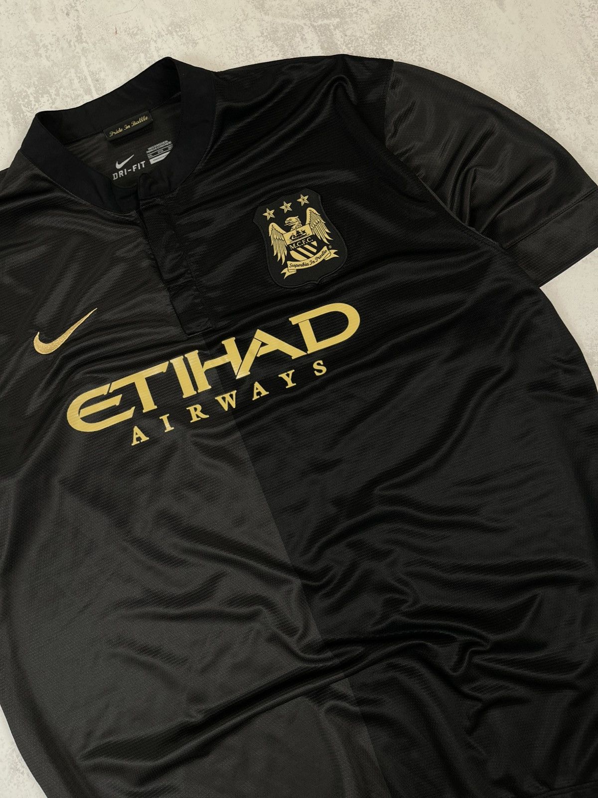 Nike 2013/14 Man City Away Gold Edition Nike Dri-Fit Jersey Size US XXL / EU 58 / 5 - 7 Thumbnail