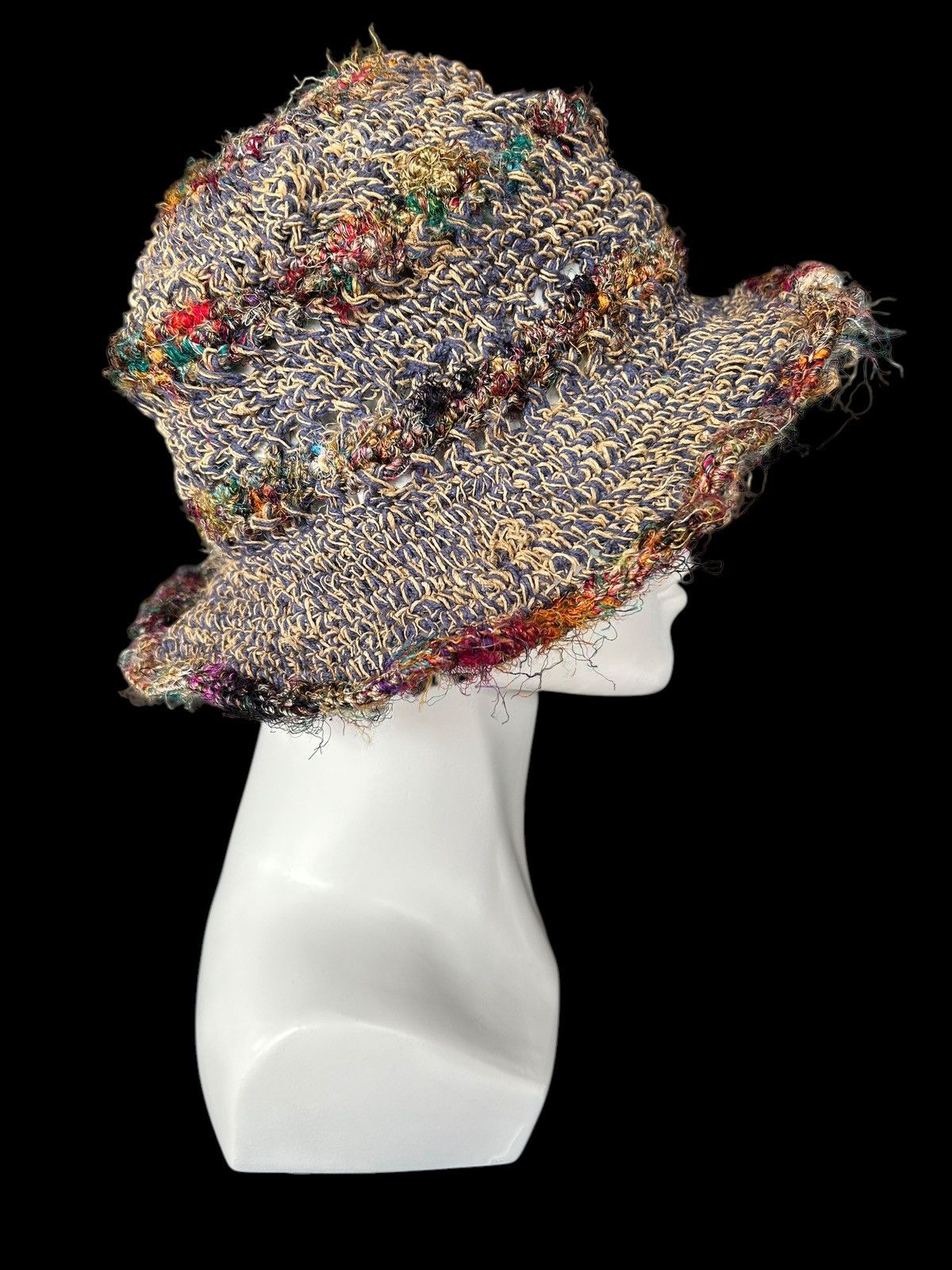 Japanese Brand × Kapital × Vintage TITICACA Crochet Knitted Custom Rare Bucket Hats ☠️☠️ Size ONE SIZE - 4 Thumbnail
