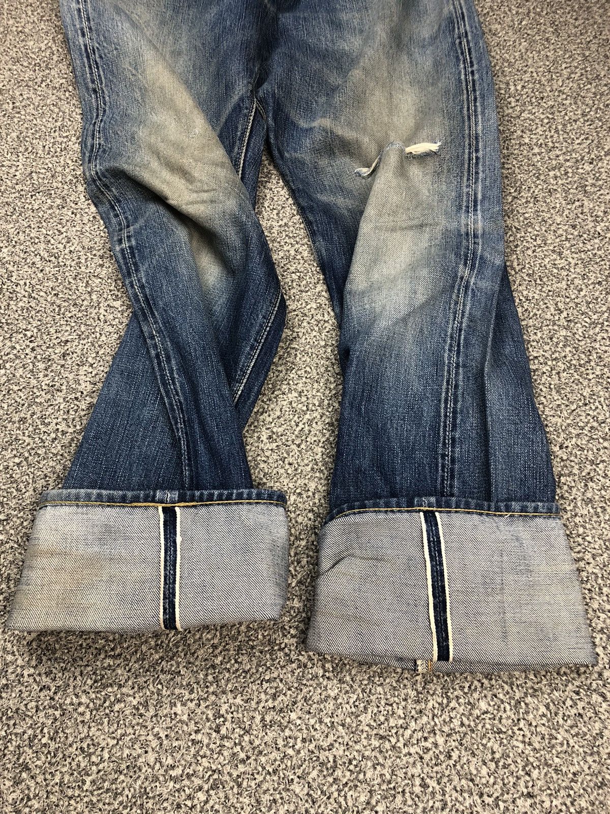 Evisu Vintage Distressed Japanese Brand Fullcount Selvage Jeans Size US 30 / EU 46 - 4 Thumbnail