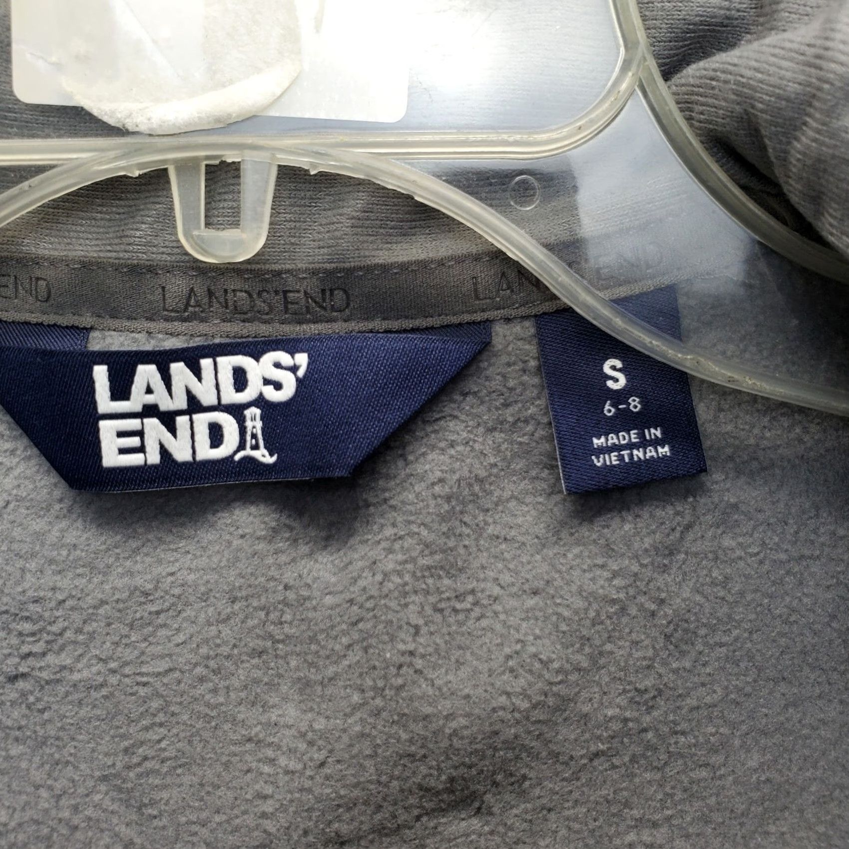 Lands' End Lands' End Marinac Vest Womens Small Gray Fleece Sleeveless Mock Neck Full Zip Shirt Womens S Gray Vest Size S / US 4 / IT 40 - 5 Thumbnail