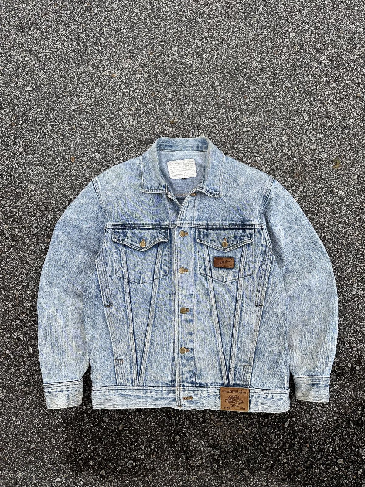 👹Vintage Bang Bang Acid Wash Trucker Denim Jacket