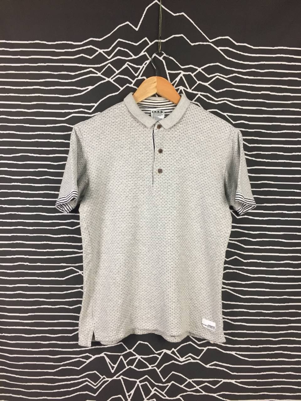 Japanese Brand J.N.R.D. Jun Co. Japan Micro-Dot Button-Down Polo Shirt Size US S / EU 44-46 / 1 - 2 Thumbnail