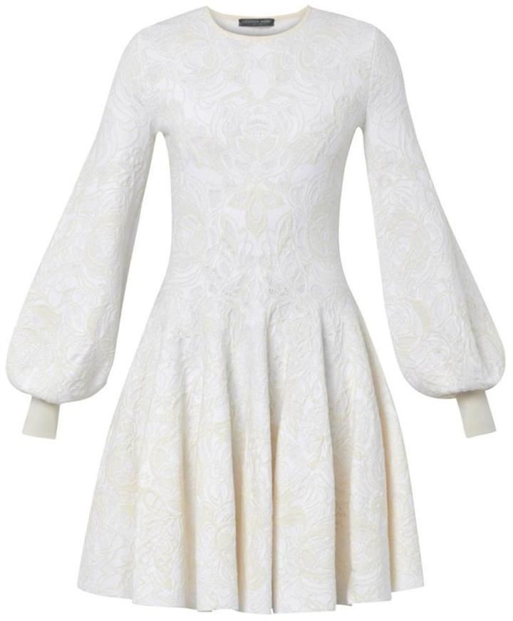 Alexander McQueen Runway Alexander Mcqueen floral jacquard wool dress Size M / US 6-8 / IT 42-44 - 1 Thumbnail
