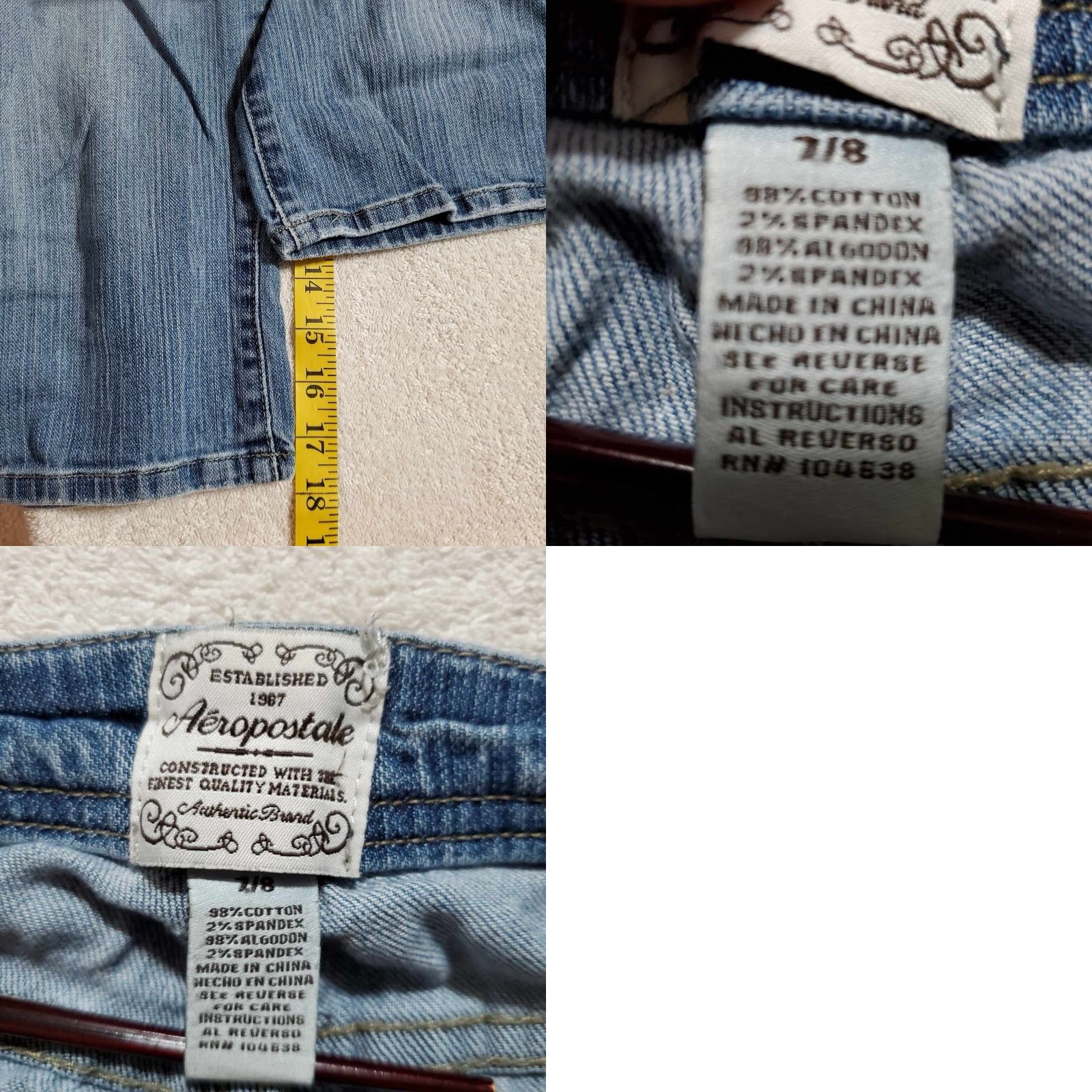 American Eagle Outfitters American Eagle Womens Capri Jeans 7/8 Stretch Color Blue Size 7/8 Jeans Womens Capris Size 28" / US 6 / IT 42 - 9 Thumbnail