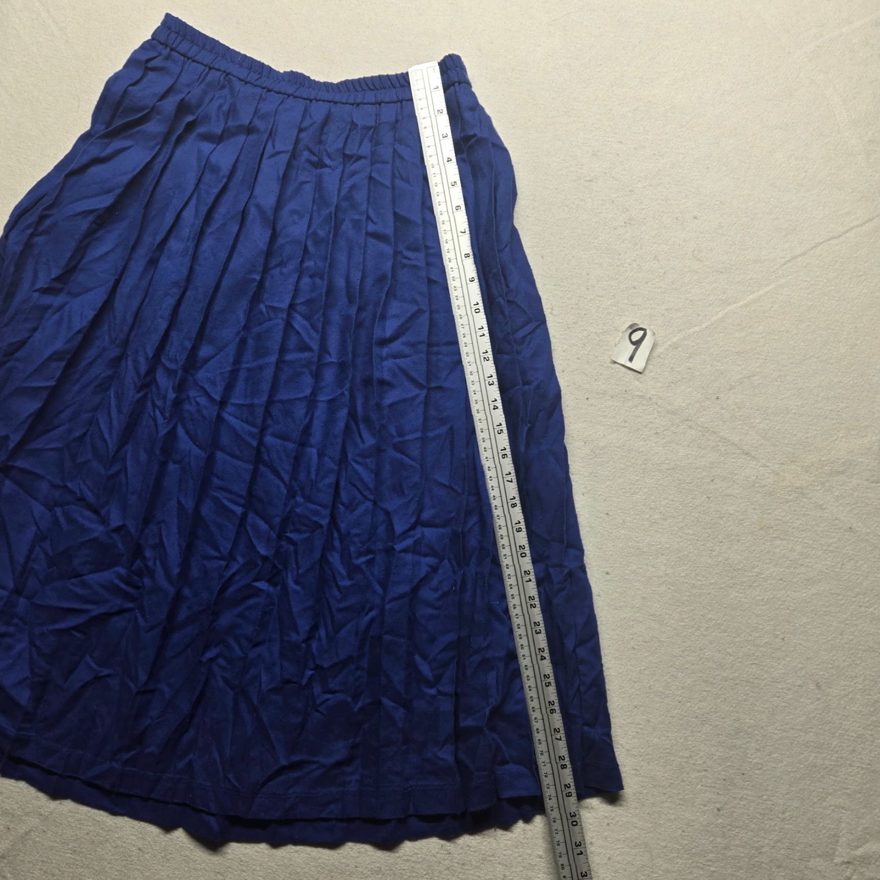 Vintage Vtg Koret Skirt | Wool Lined A-Line Midi Navy Blue Elastic Size 12 Womens Size 34" / US 12 / IT 48 - 5 Thumbnail
