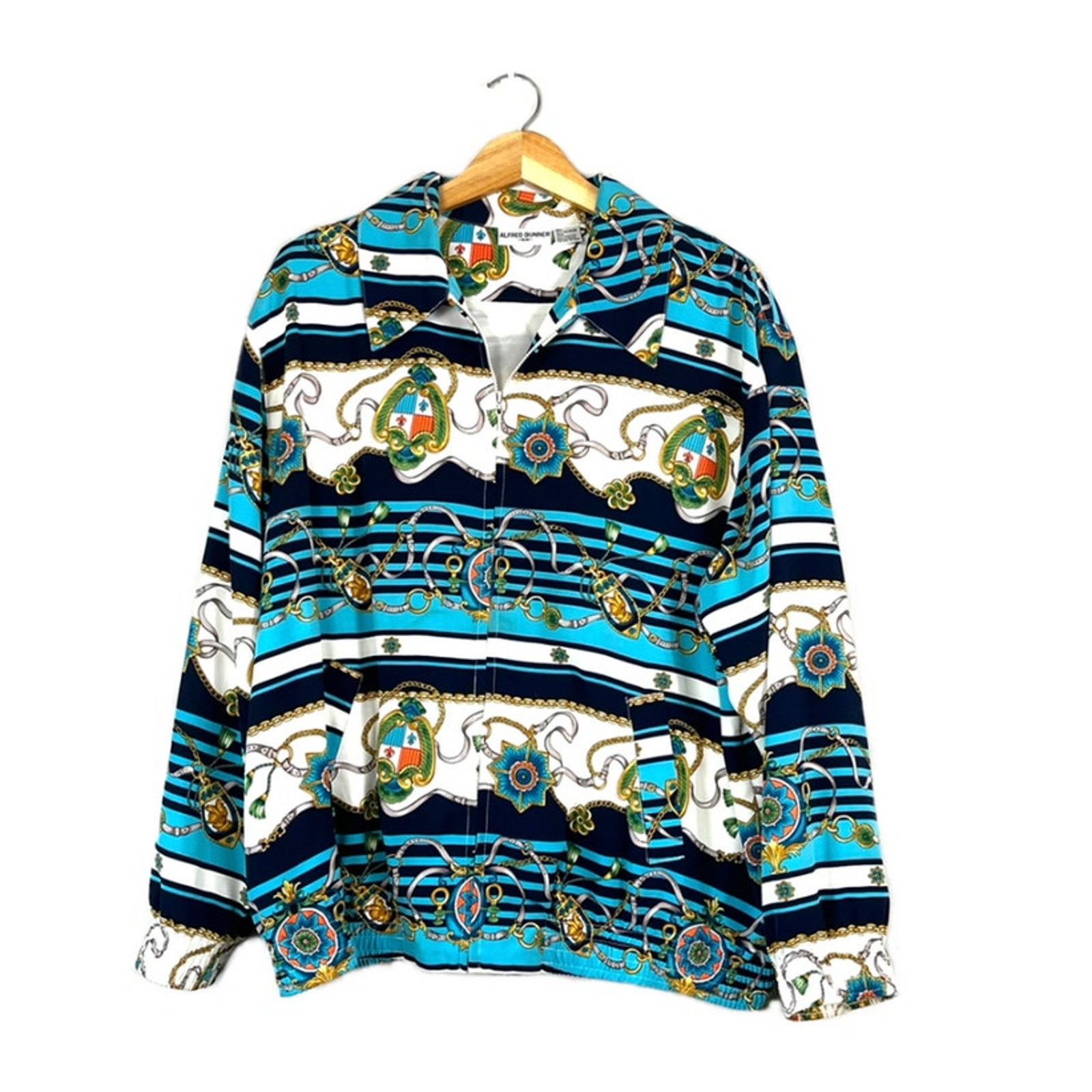 Vintage Women's Nautical Alfred Dunner Full Zip Jacket 16 Size XXL / US 16-18 / IT 52-54 - 1 Thumbnail