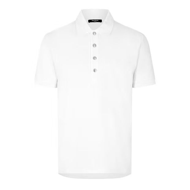 image of Balmain O1G2R1Mq0324 Polo Shirt In Blanc, Men's (Size Medium)