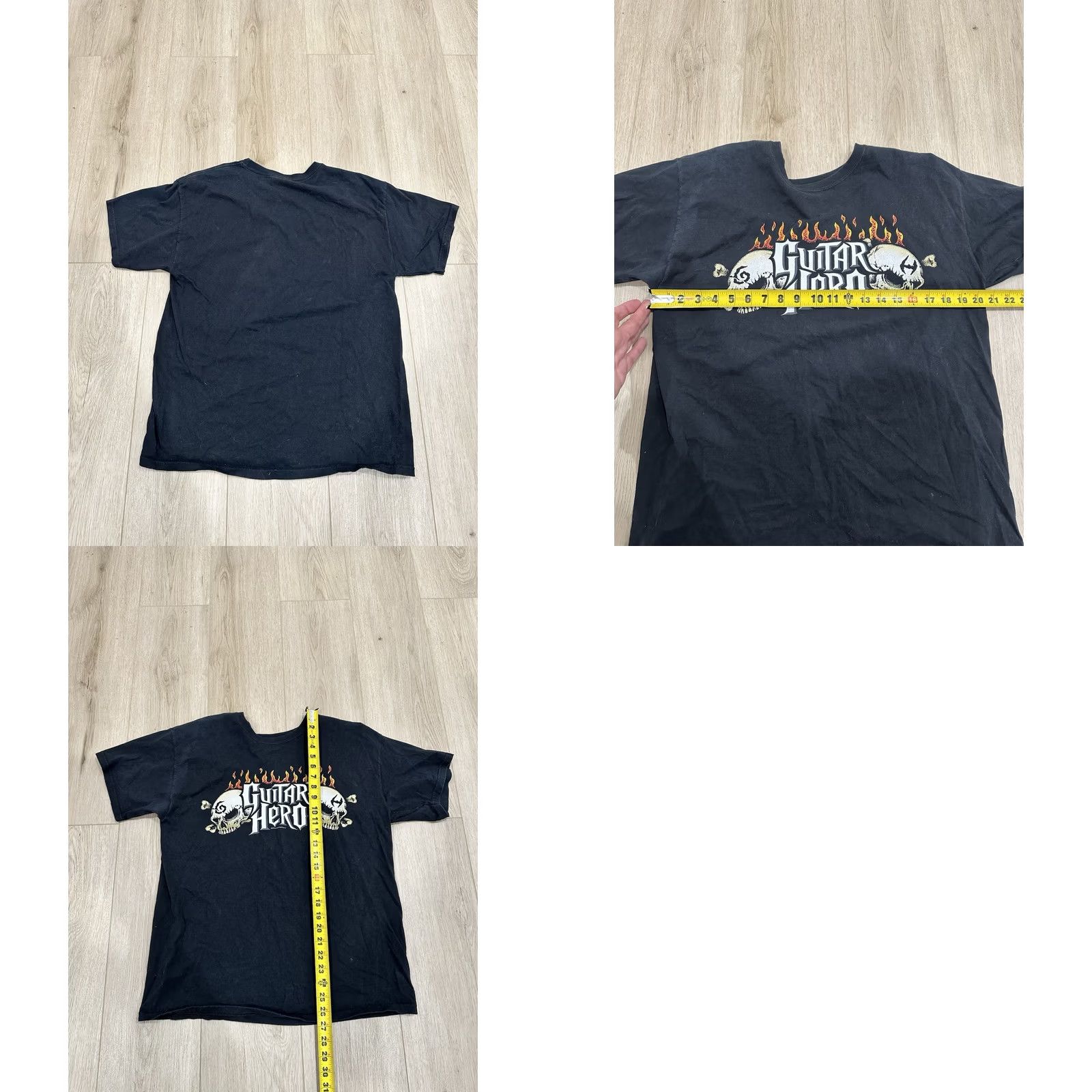 Vintage VINTAGE Guitar Hero T-Shirt Mens Large Black Short Sleeve Crew Neck Retro Music Skull Flaming Skulls Video Game Tshirt Size US L / EU 52-54 / 3 - 8 Thumbnail