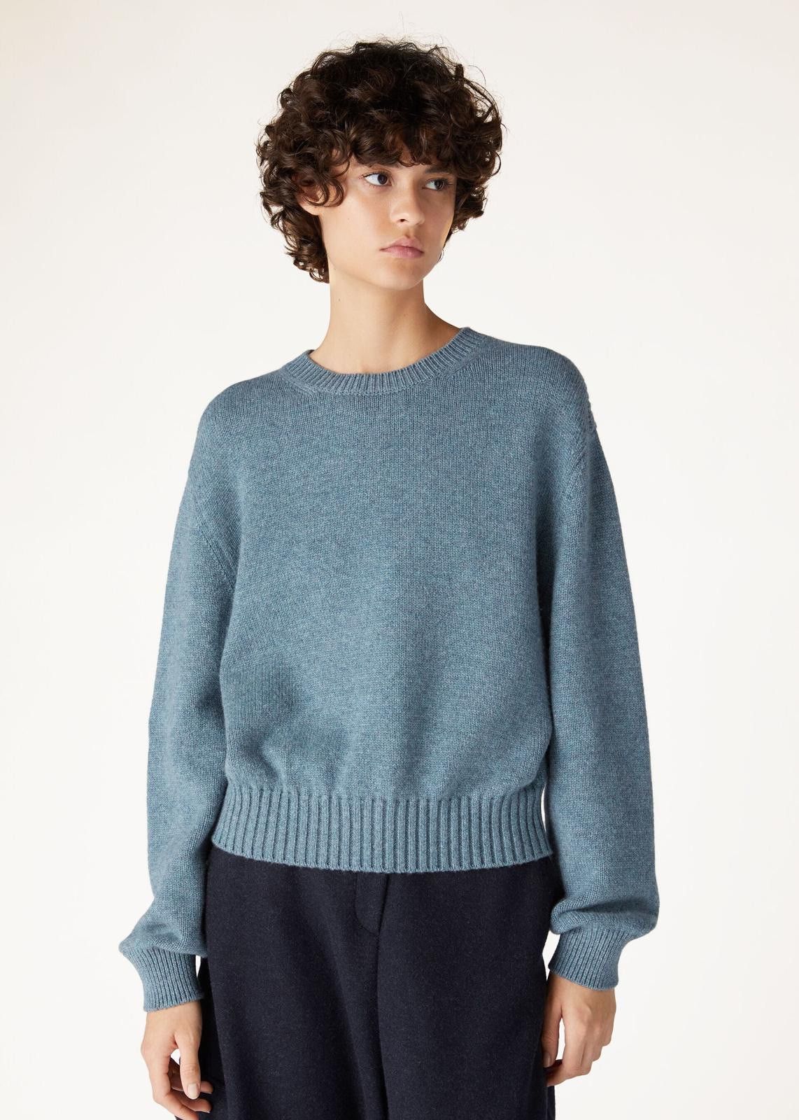 Loro Piana o1srvl11e0125 FAO0063 Ashi Crewneck Sweater in Blue Size S / US 4 / IT 40 - 5 Thumbnail