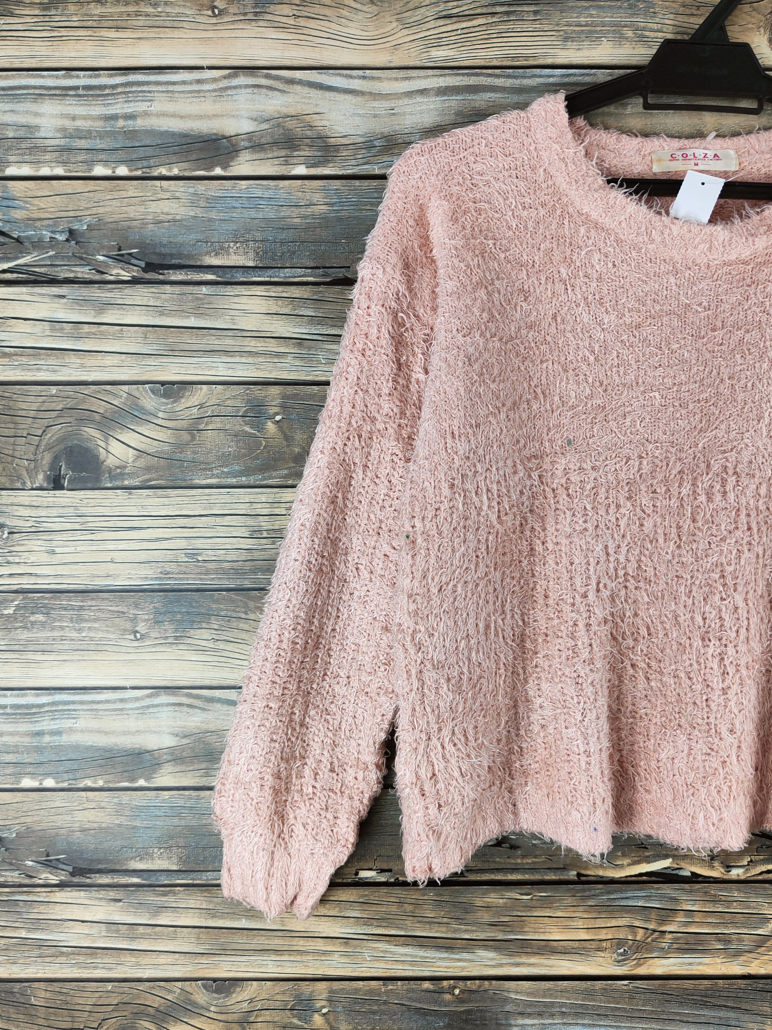 Japanese Brand DL Colza Orange peach shaggy Fur Mohair Knitwear #46-533 Size M / US 6-8 / IT 42-44 - 3 Thumbnail