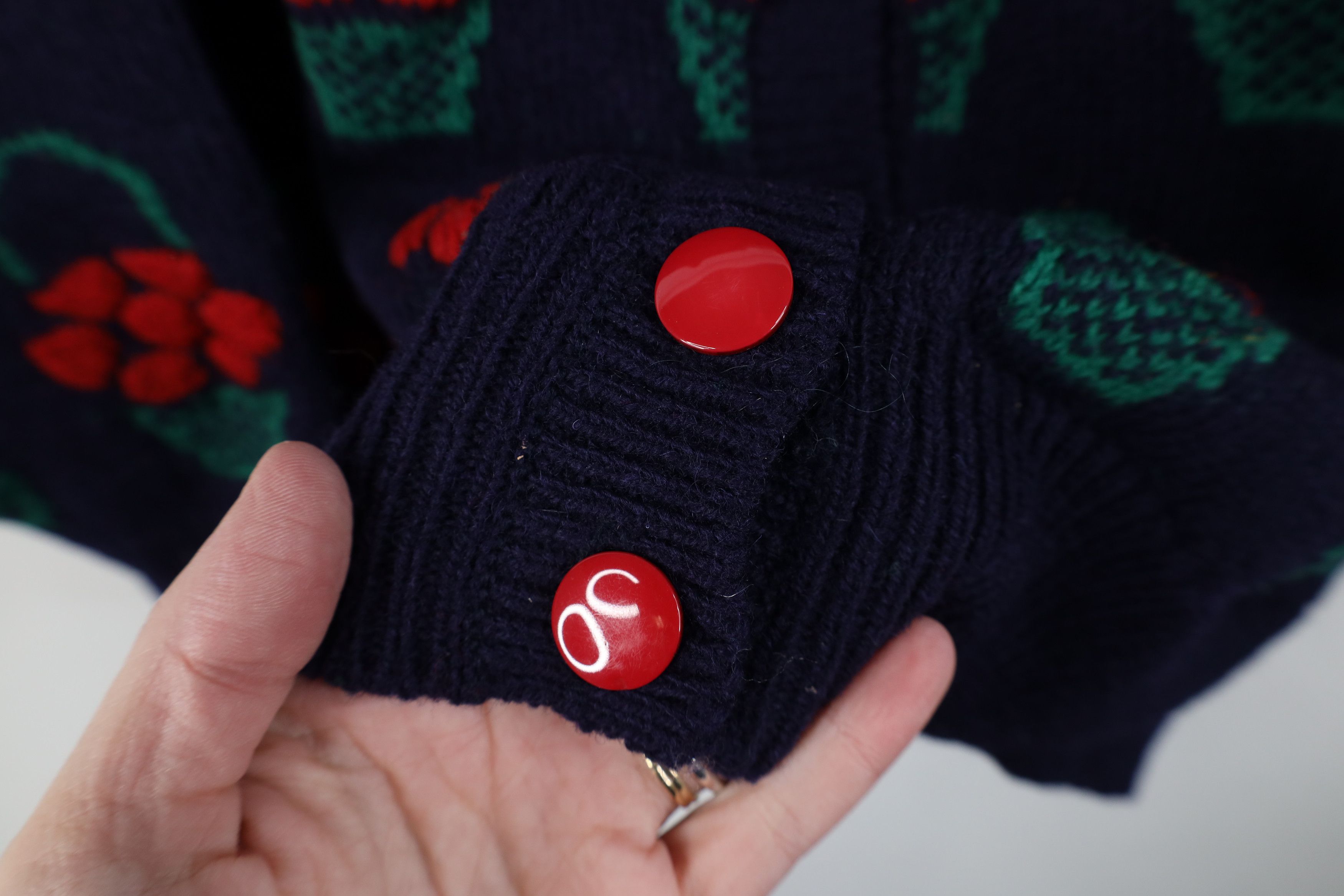 Vintage Vintage 90s Streetwear Basket Wool Knit Cardigan Sweater Size L / US 10 / IT 46 - 5 Thumbnail