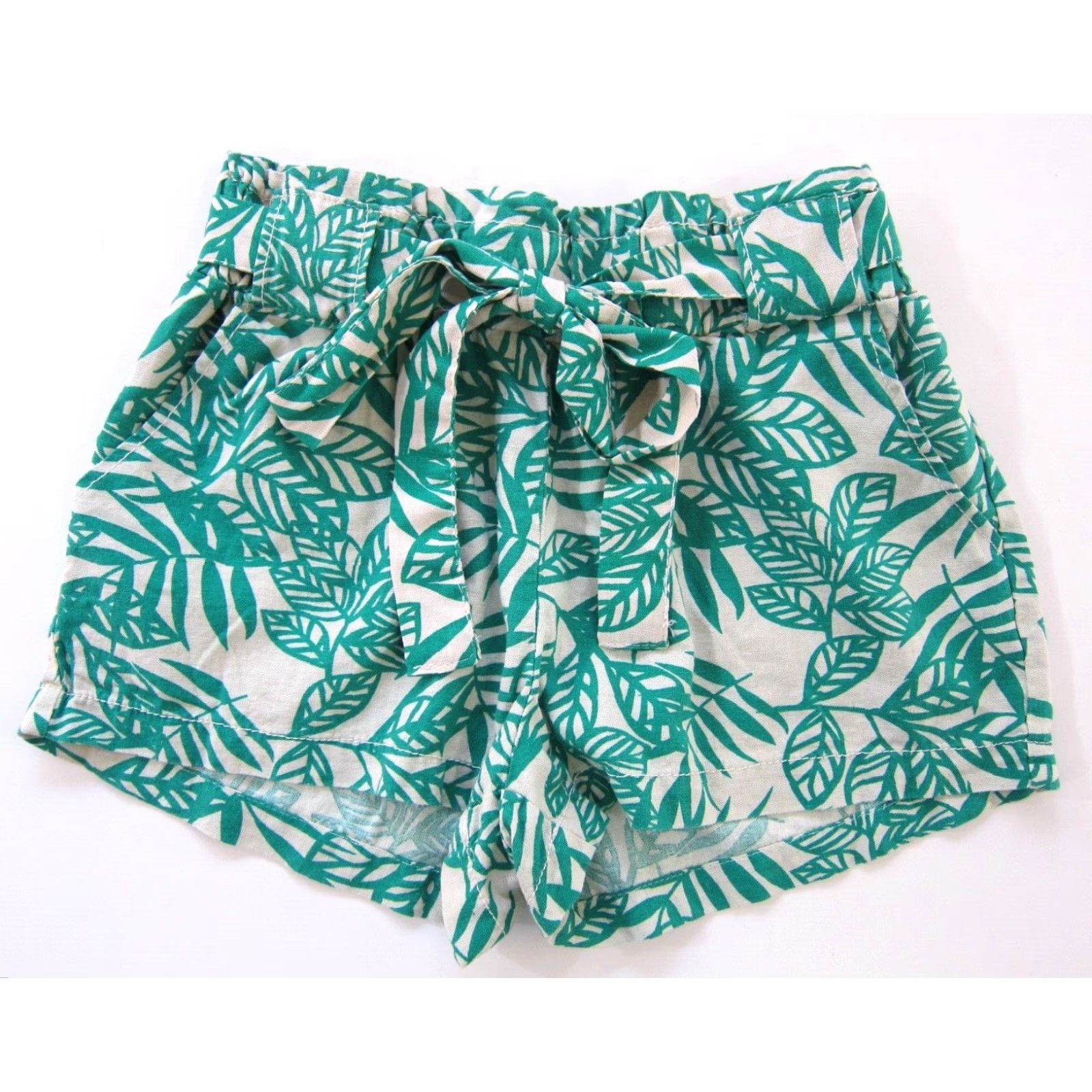 Vintage Cali 1850 Linen Green Ivory Floral High Rise Waist Pocket Chino Short Medium Womens Size 32" / US 10 / IT 46 - 7 Thumbnail