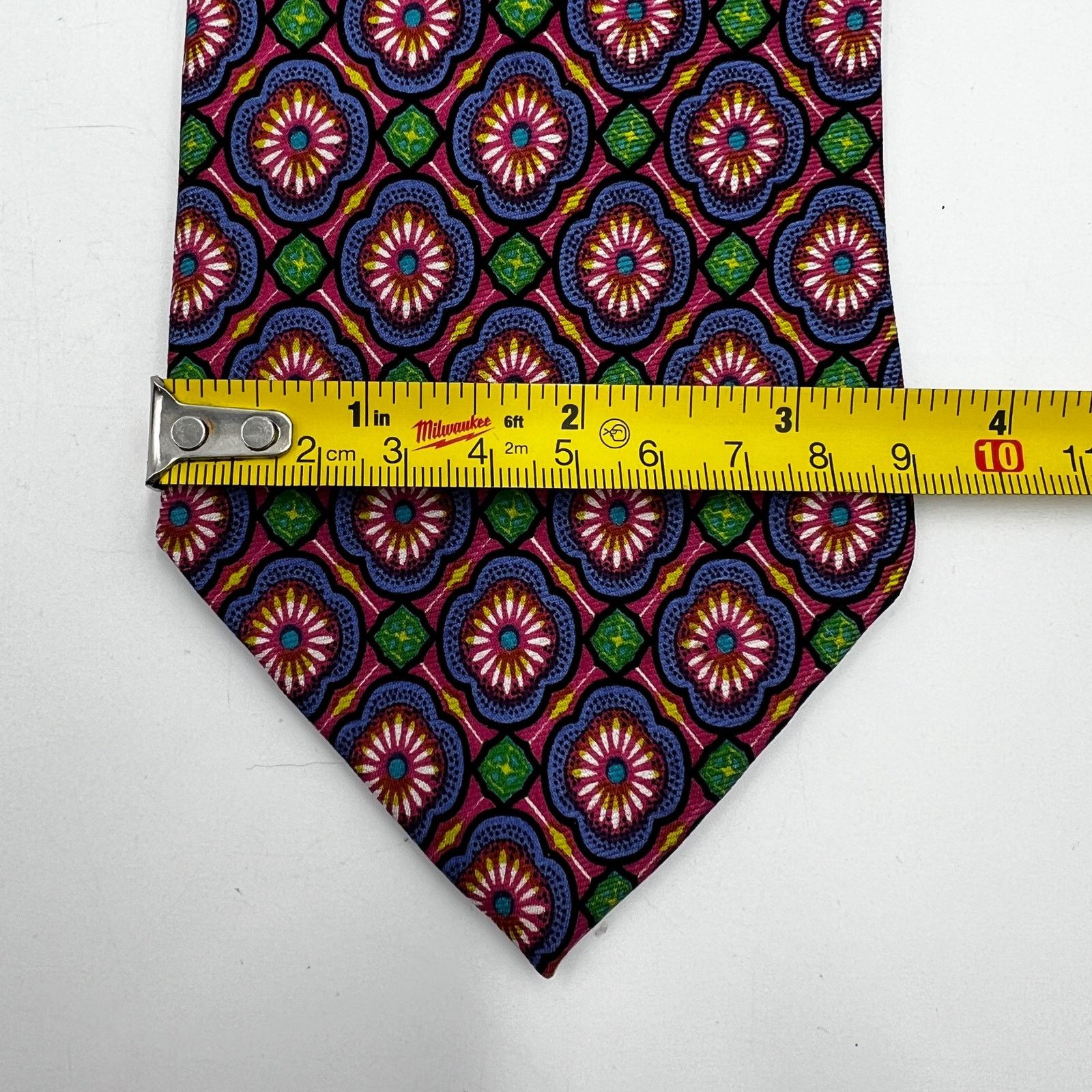 J.Crew × Vintage J. Crew Silk Foulard Print Tie Pink Vintage Pink Purple Size ONE SIZE - 5 Thumbnail