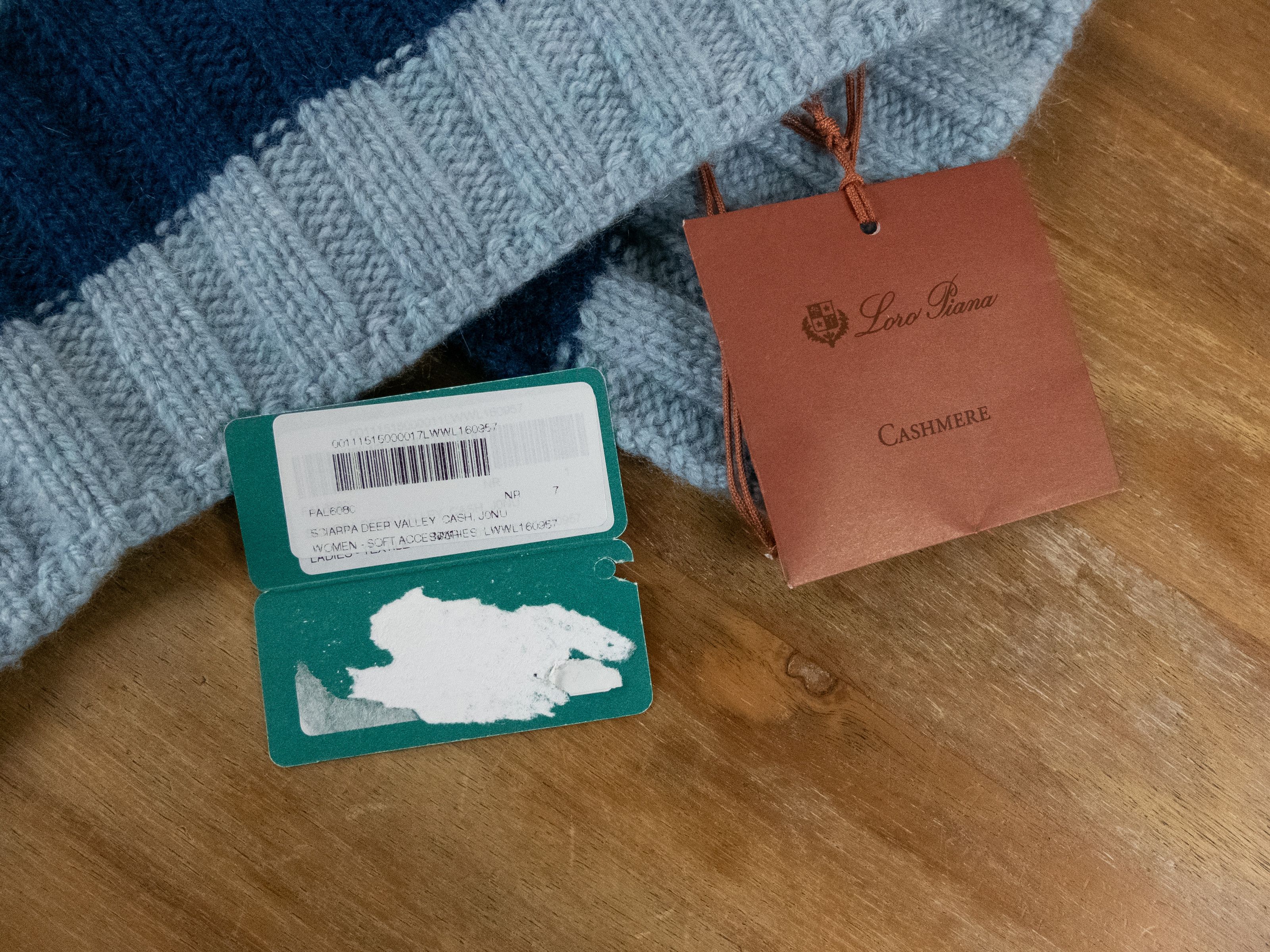Loro Piana LORO PIANA Deer Valley navy blue knit pure cashmere scarf Size ONE SIZE - 3 Thumbnail