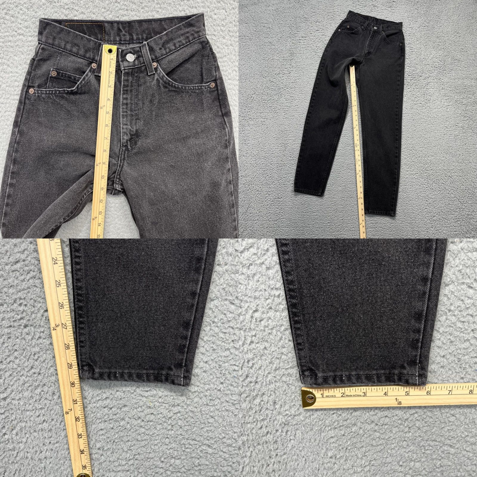 Levi's VINTAGE Levi's 962 Jeans Womens 3 Black USA 90s Loose Fit Straight Leg Jeans Womens Size 26" / US 2 / IT 38 - 9 Thumbnail