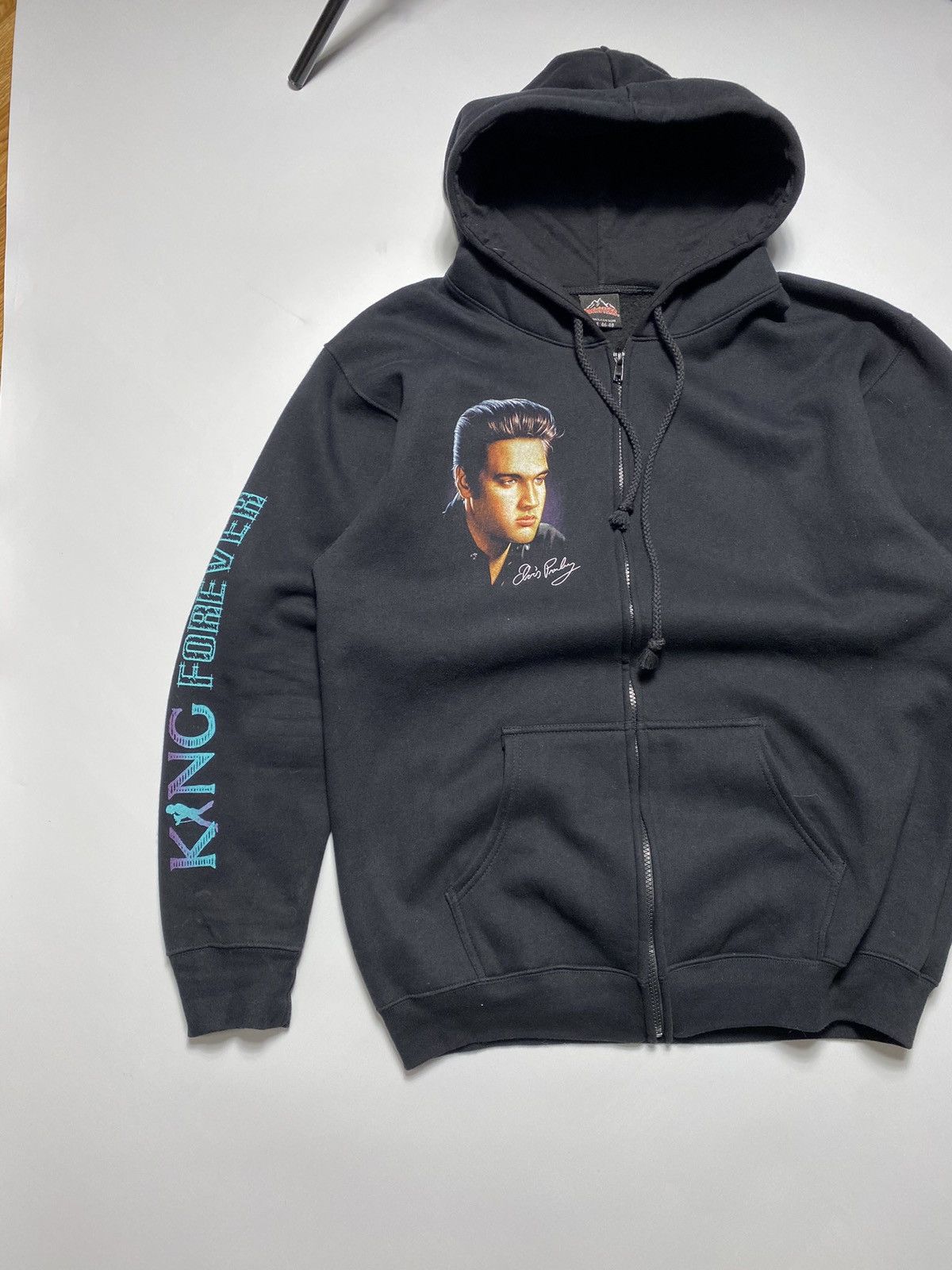 Band Tees × Vintage Vintage 90s Elvis Presley King Forever oversized hoodie Size US XL / EU 56 / 4 - 8 Thumbnail
