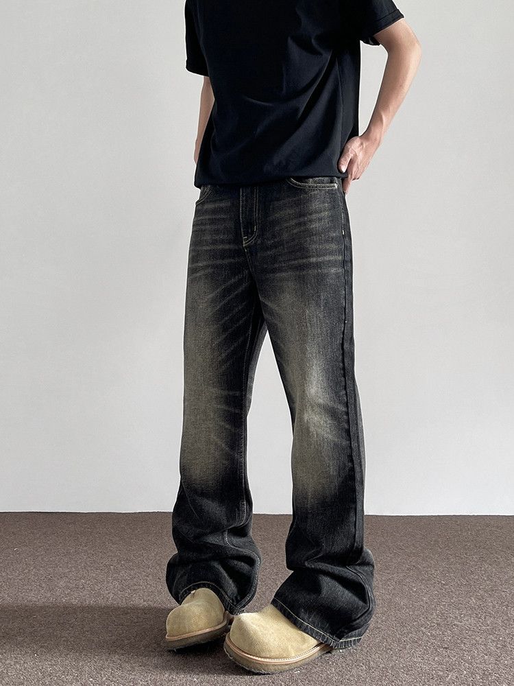 Jean Black Washed Wide Leg Denim Jeans Size US 30 / EU 46 - 3 Thumbnail