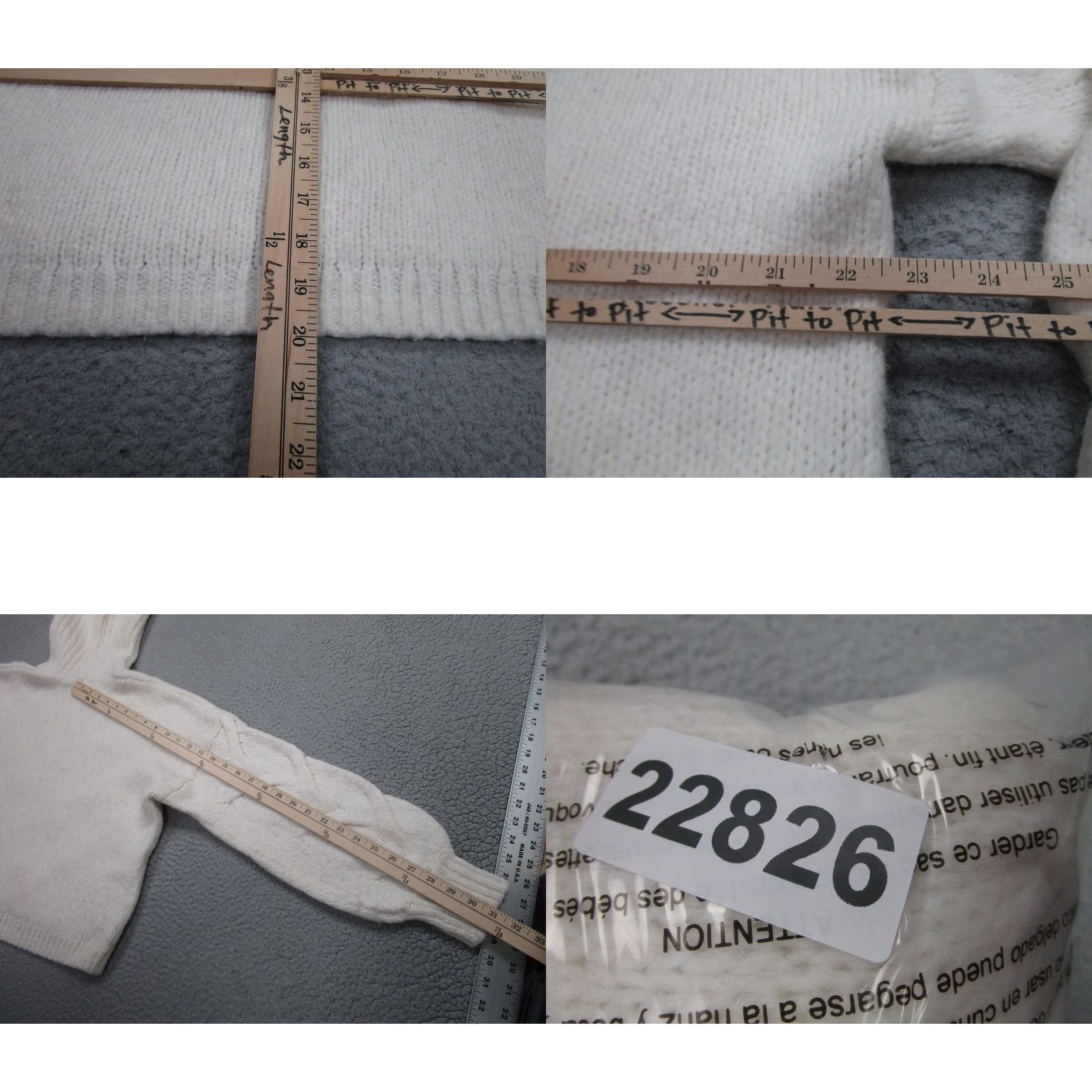 Madewell Madewell Sweater Womens Small White Turtleneck Chunky Cable Knit Pullover Size S / US 4 / IT 40 - 9 Thumbnail