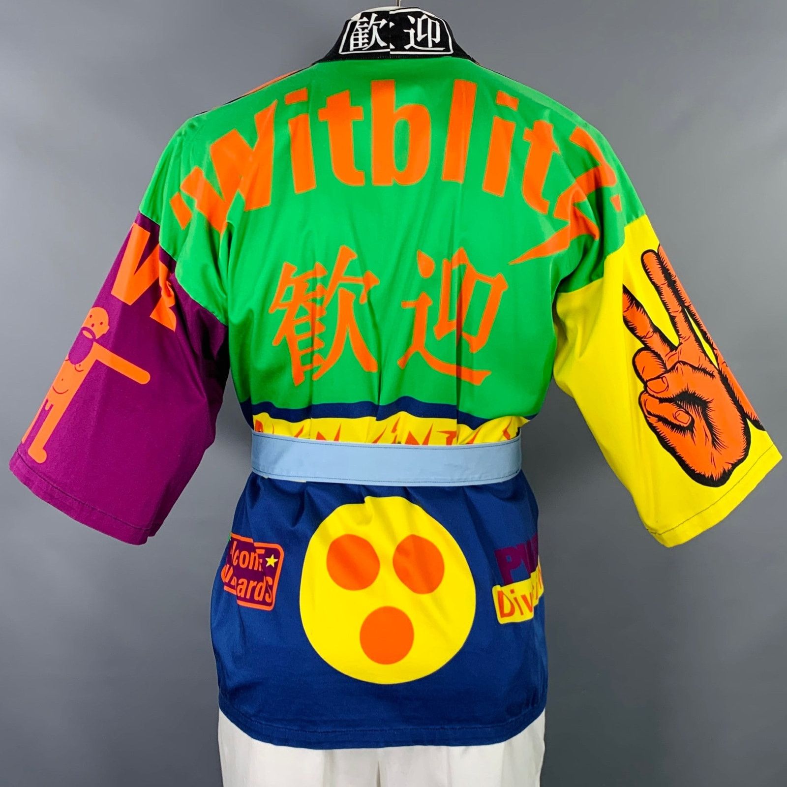 Walter Van Beirendonck SS20 Size L Multi Color Color Block Cotton Kimono Cardigan Size US L / EU 52-54 / 3 - 4 Thumbnail