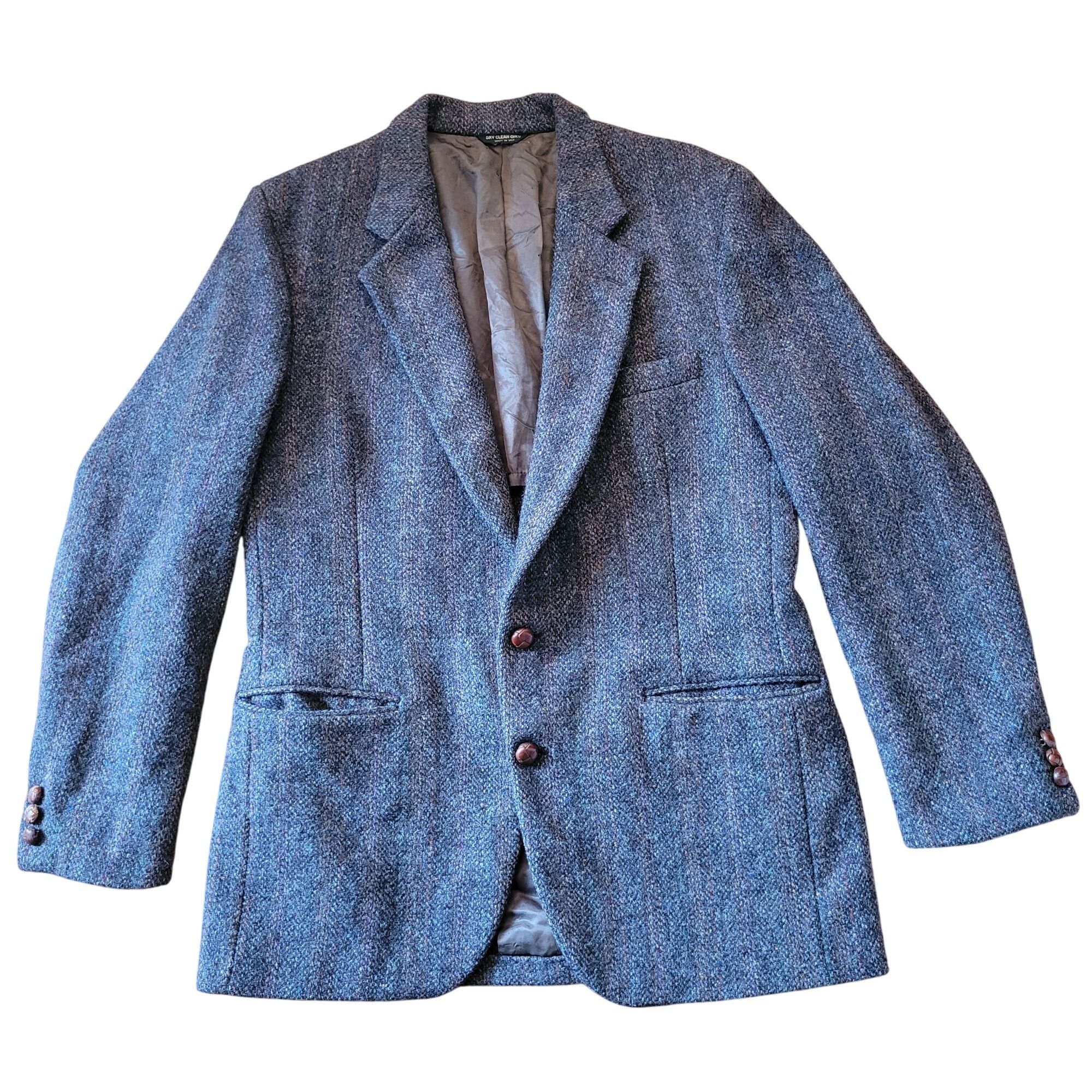 Harris Tweed Harris Tweed Handwoven Gray Wool Blazer Jacket Vintage Britt Size 44R - 1 Thumbnail