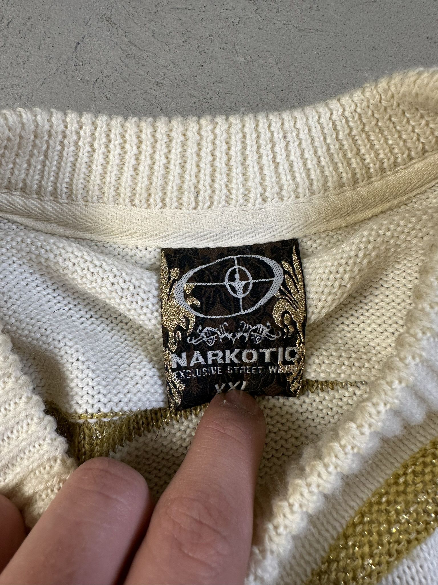 JNCO × Vintage Vintage Y2k Narkotic Wool Knit Hiphop Stripped Sweater 2000s Size US XL / EU 56 / 4 - 10 Thumbnail