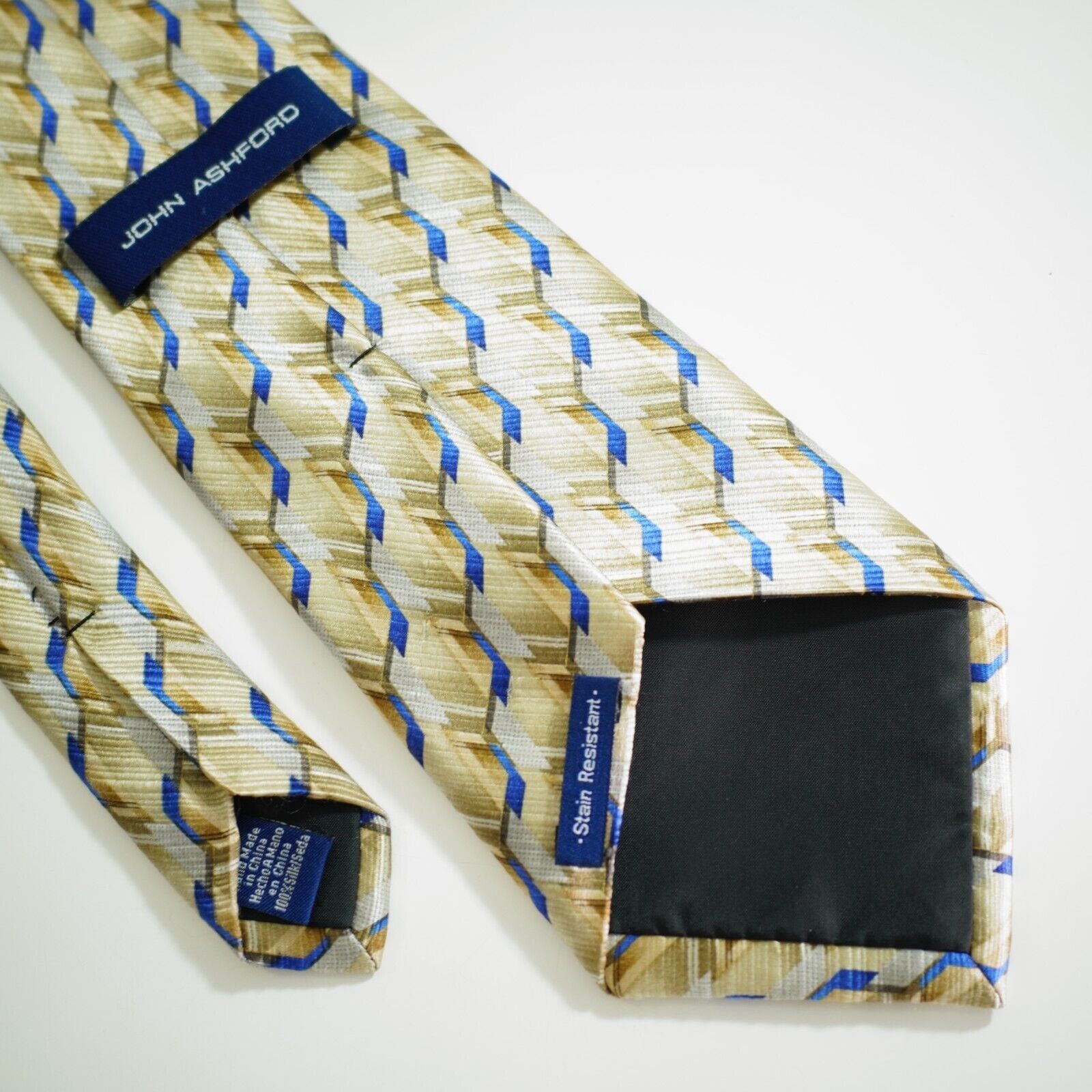 John Ashford John Ashford Yellow Blue Geometric Abstract Jacquard Print S Size ONE SIZE - 6 Thumbnail