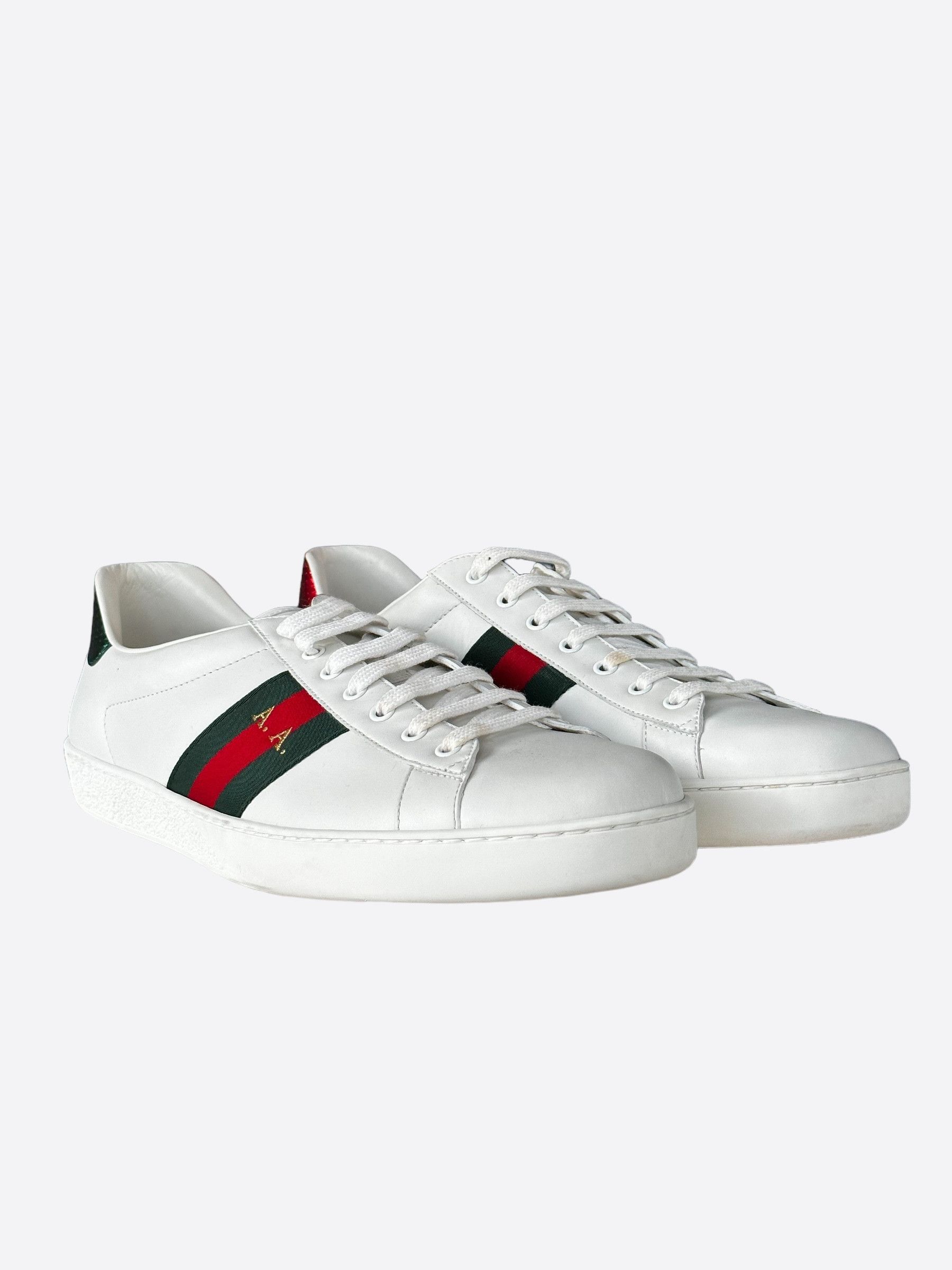 Gucci Gucci White Green & Red Striped Ace Sneaker Size US 15 / EU 48 - 5 Thumbnail