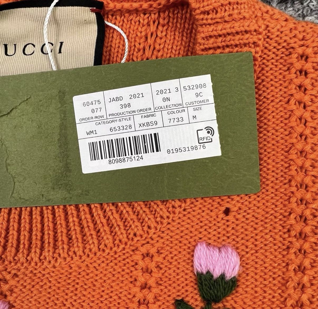 Gucci Gucci Small Flower Embroidered Puff Sleeve Sweater K12 Size M / US 6-8 / IT 42-44 - 7 Thumbnail
