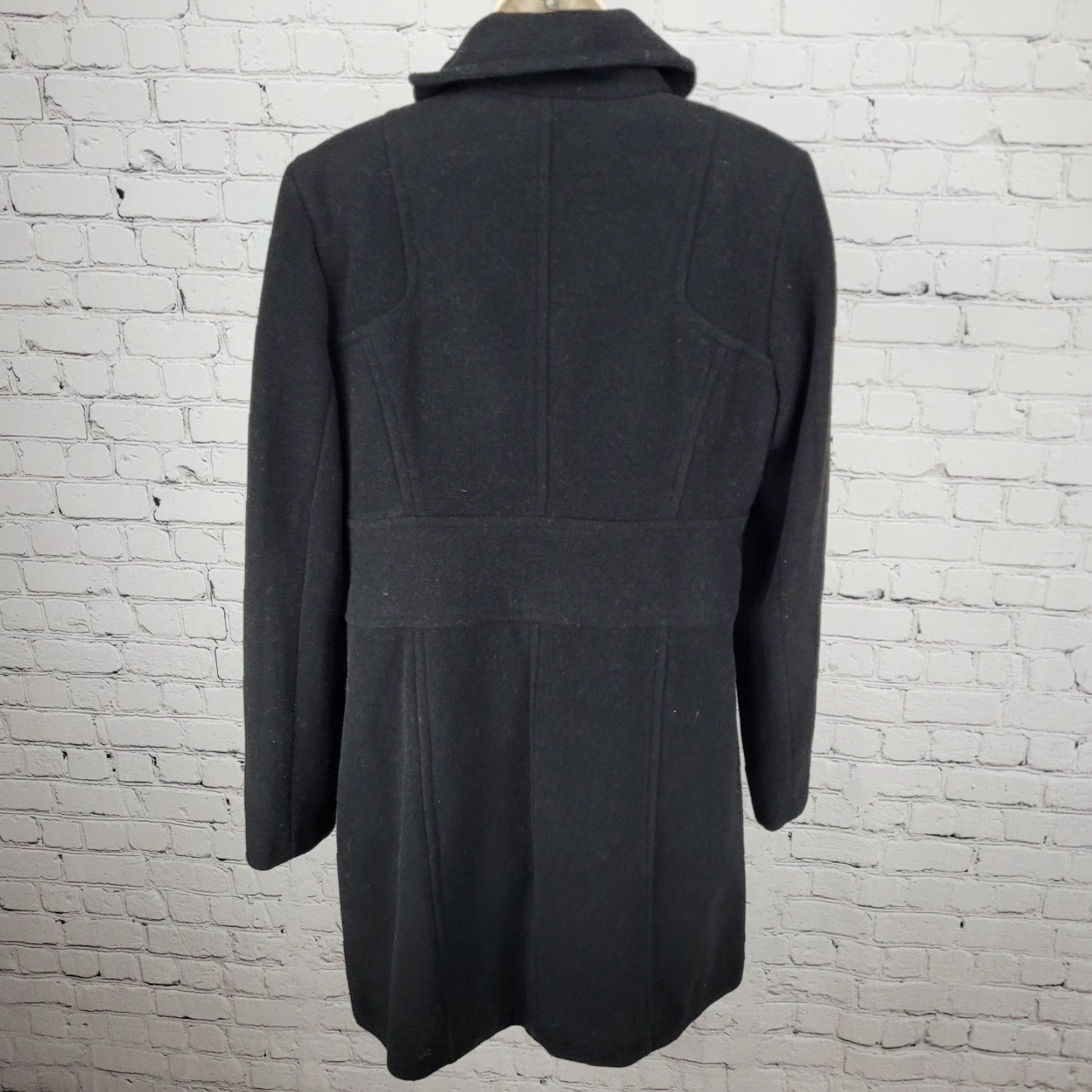 Vintage Marc New York Overcoat Womens Wool Blend Zip Pockets Lined Black 10 Size Mid-Length Buttoned Coat Size L / US 10 / IT 46 - 2 Thumbnail