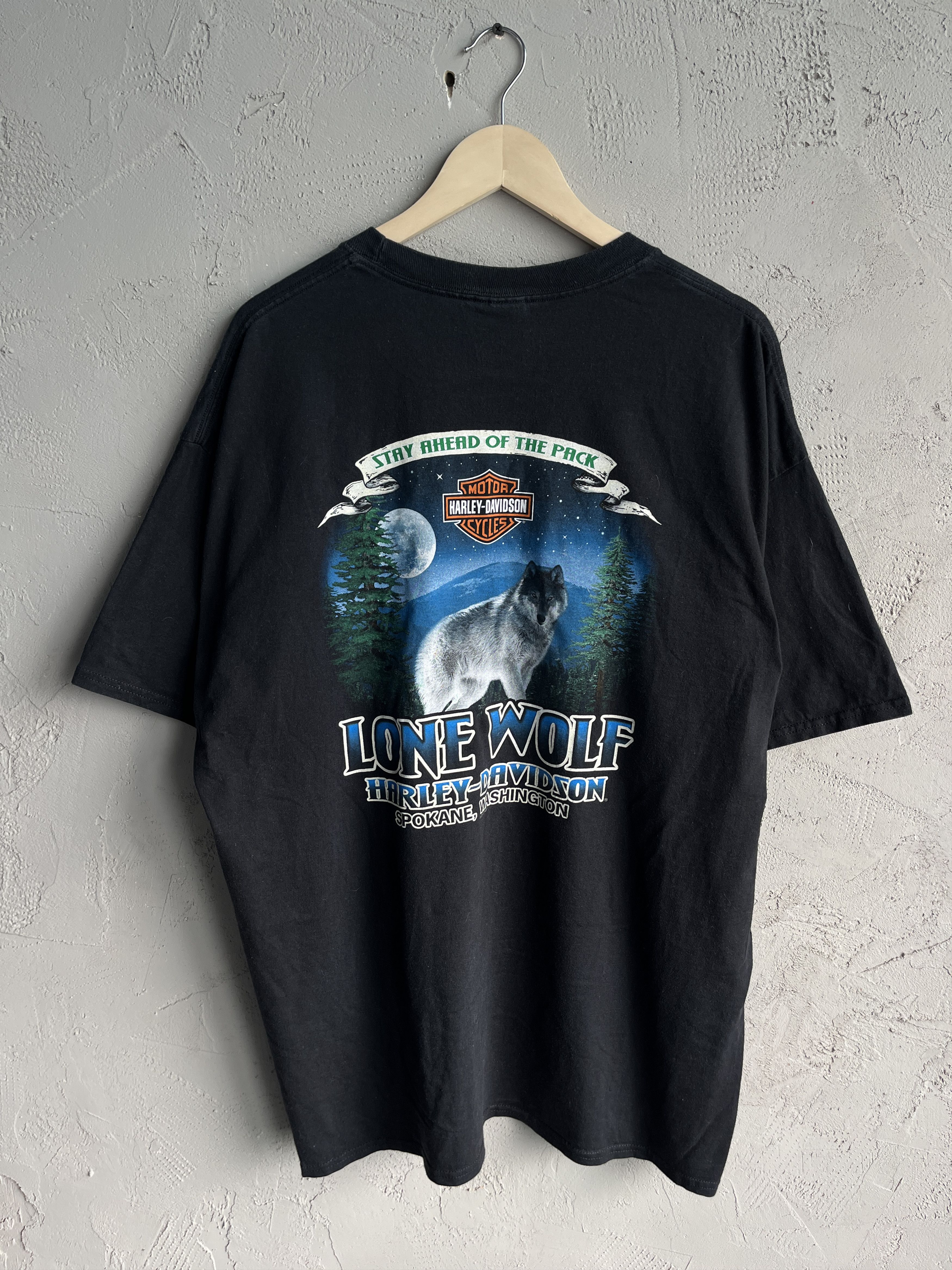 Harley Davidson × Vintage Vintage Y2K Harley Davidson Motorcycles Lone Wolf T Shirt Size US XXL / EU 58 / 5 - 1 Thumbnail