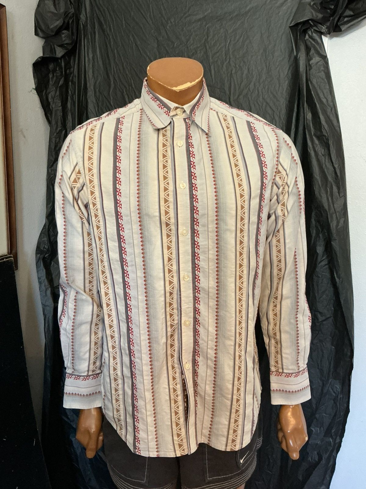 Robert Graham Robert Graham Southwestern Multicolor Striped Button Shirt Size US M / EU 48-50 / 2 - 7 Thumbnail