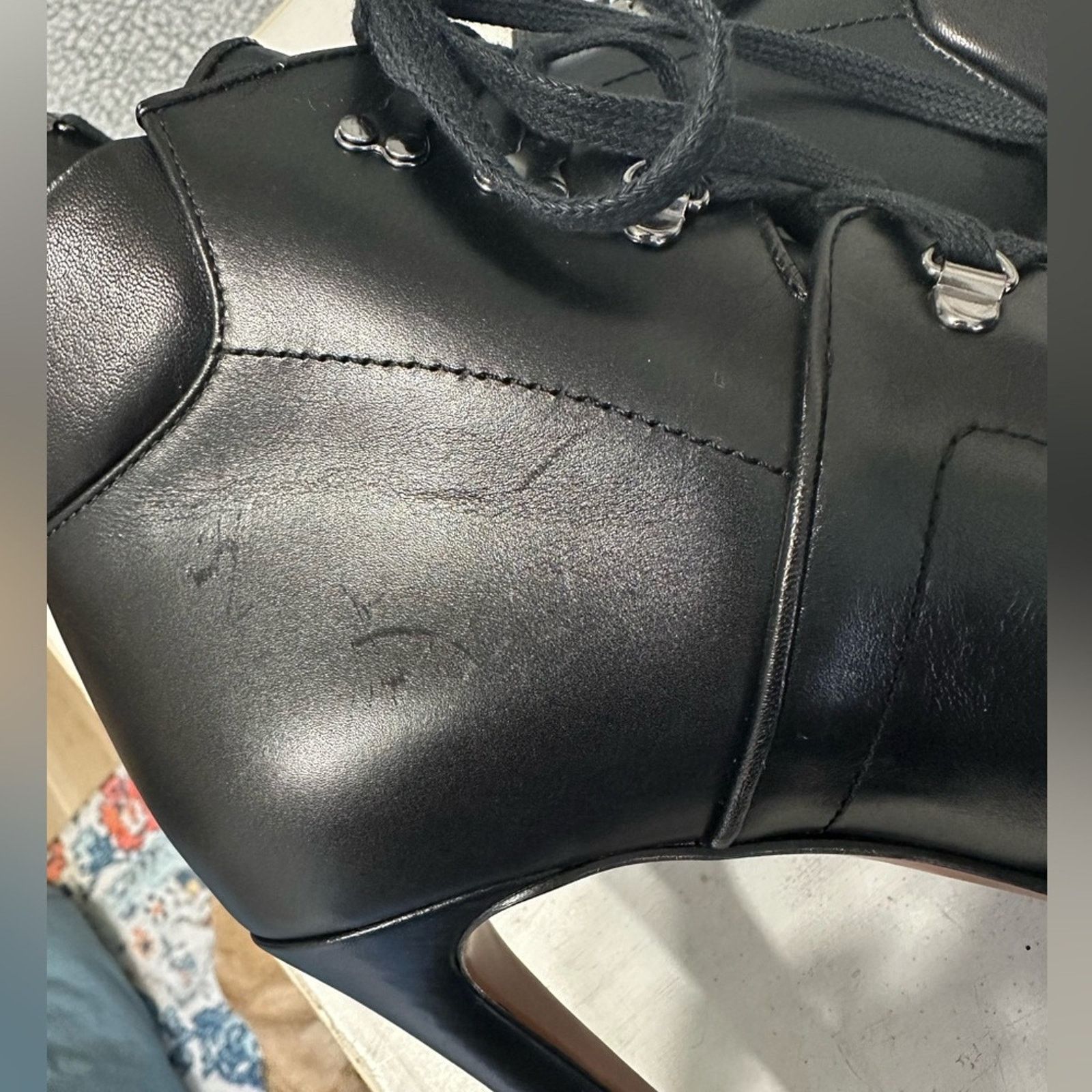 Alaia Black Leather Hiker Ankle Boots EU 38 US 8 Trek Stiletto Size US 8 / IT 38 - 16 Thumbnail