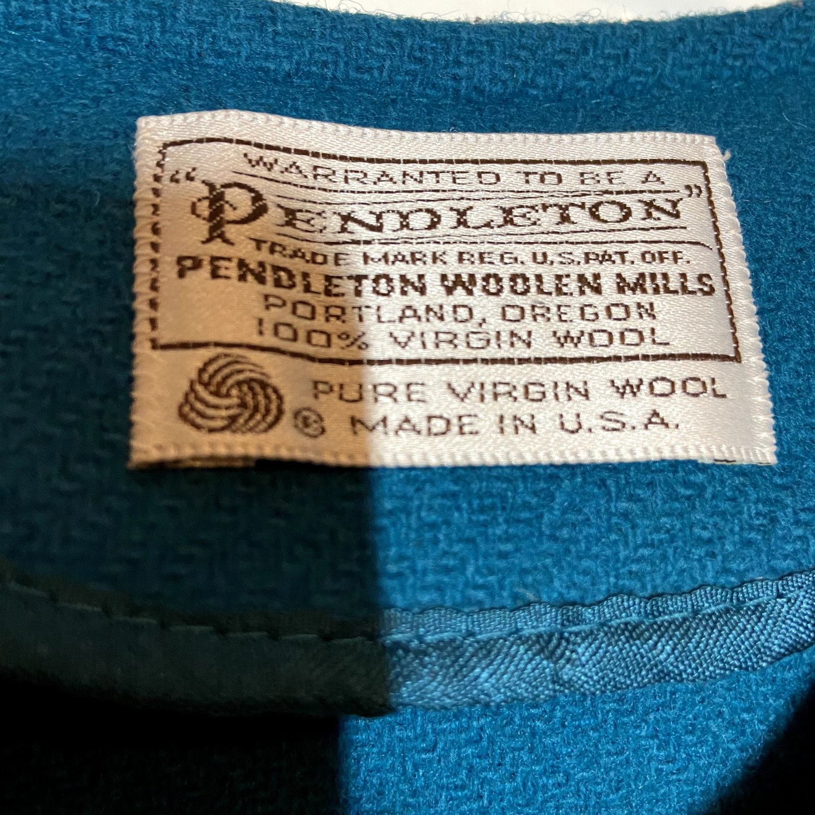 Pendleton Pendleton Vintage 1950s 100% Virgin Wool Blazer Cropped Teal Size M / US 6-8 / IT 42-44 - 4 Thumbnail