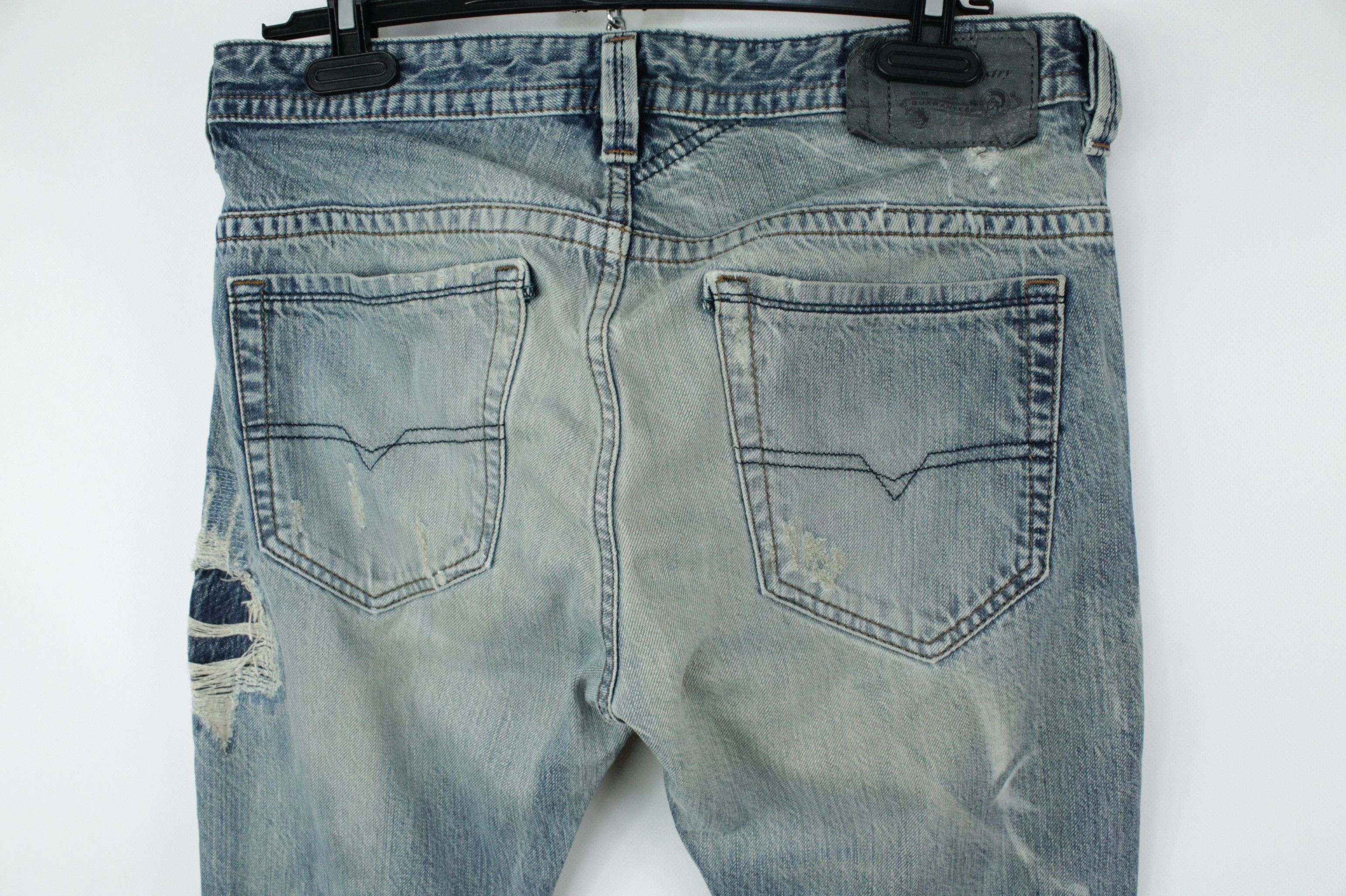 Diesel Diesel Thavar 0816k Slim Fit Distressed Denim Jeans Size US 31 - 8 Thumbnail