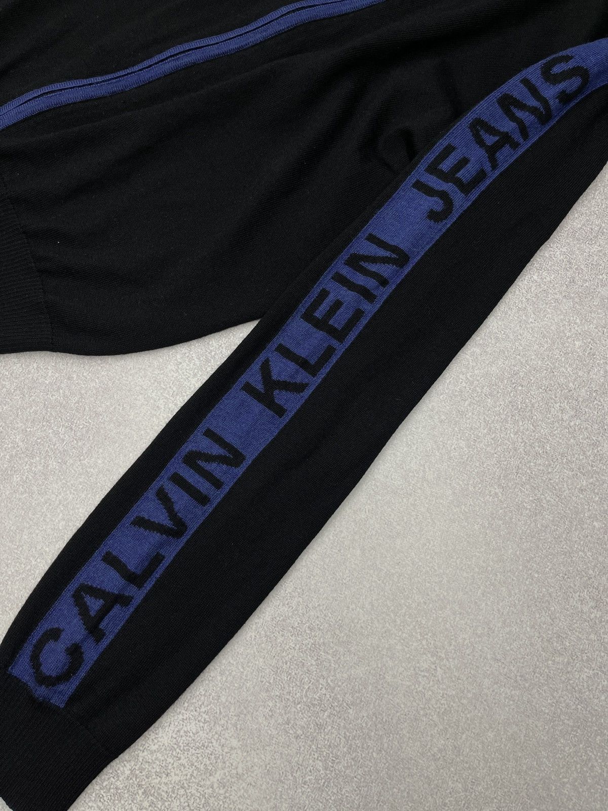 Calvin Klein Mens Calvin Klein Knitted Olympic Jacket Zip Black Big Logo Size US M / EU 48-50 / 2 - 5 Thumbnail