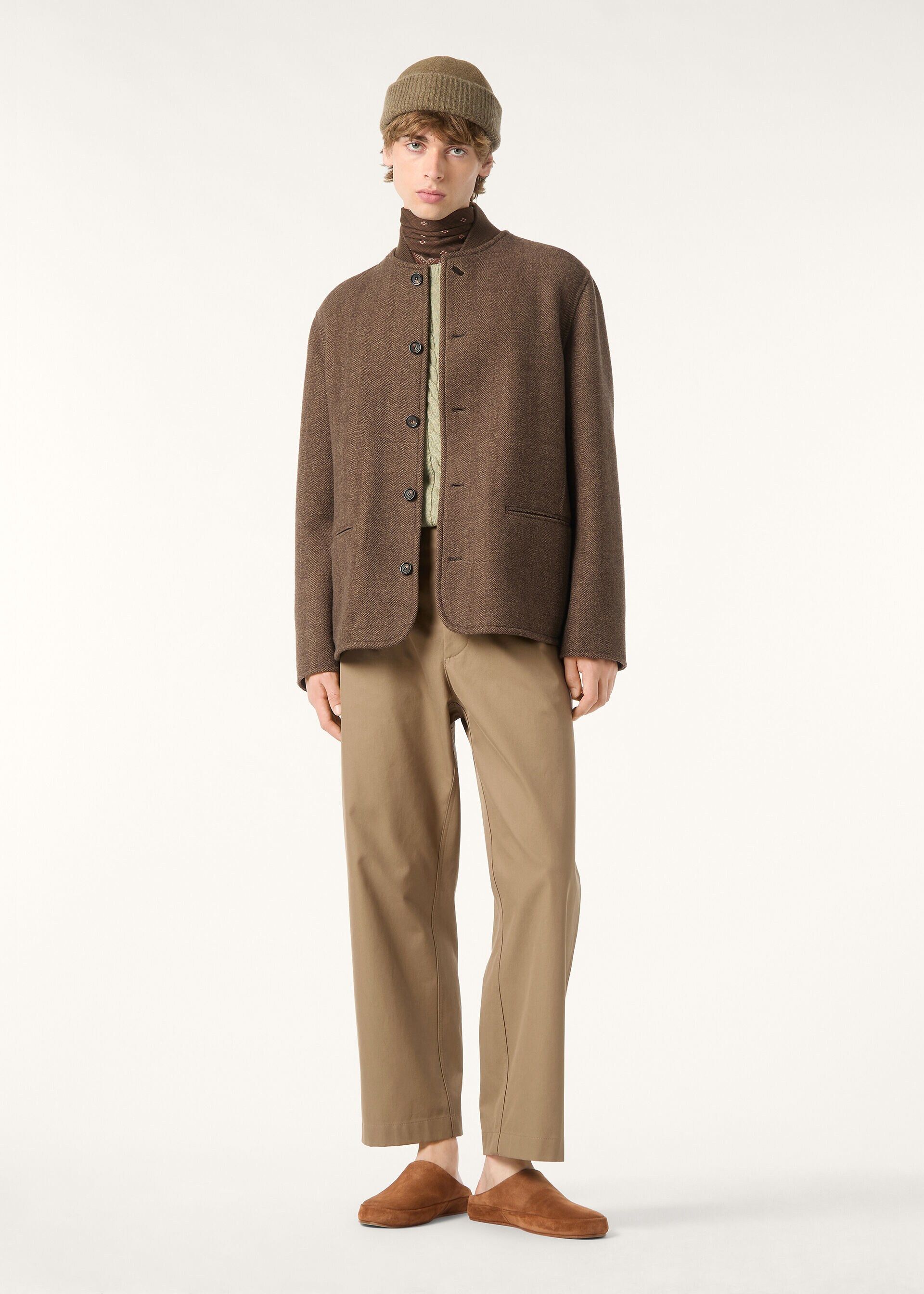 Loro Piana os11x0226 FAR0389 Chilton Jacket in Brown Chevron Size US XL / EU 56 / 4 - 5 Thumbnail