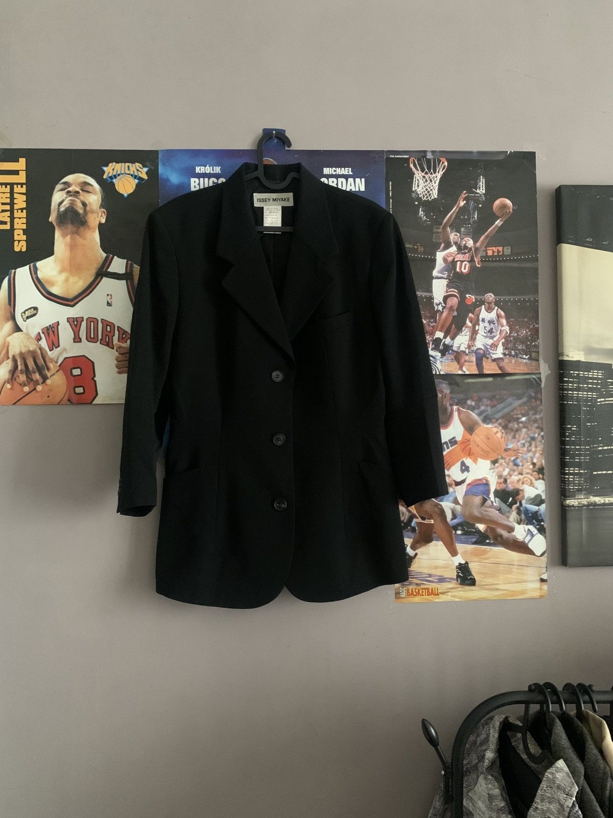 Designer × Issey Miyake Issey Miyake IM69-FD124 Women’s Wool Long Blazer Jacket Size M / US 6-8 / IT 42-44 - 1 Thumbnail