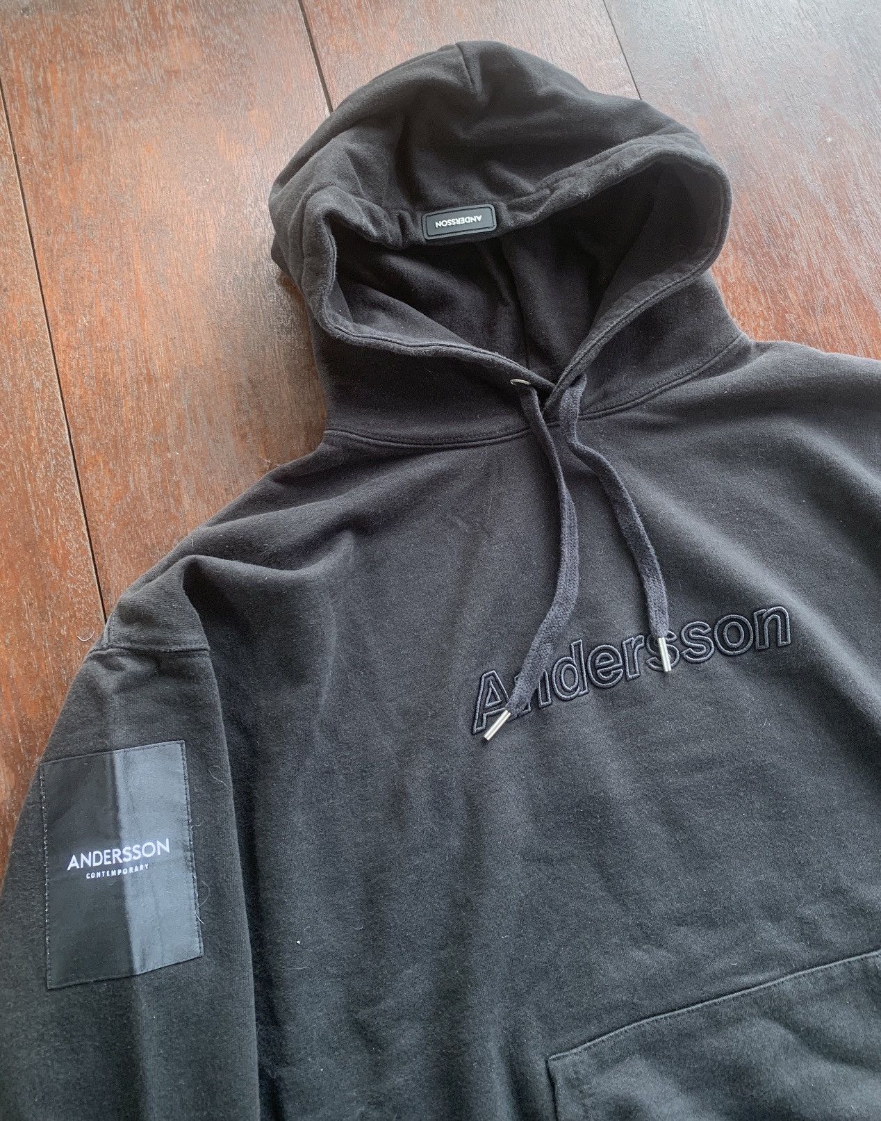Andersson Bell Andersson Bell big spell out embroidery logo black hoodie Size US M / EU 48-50 / 2 - 4 Thumbnail