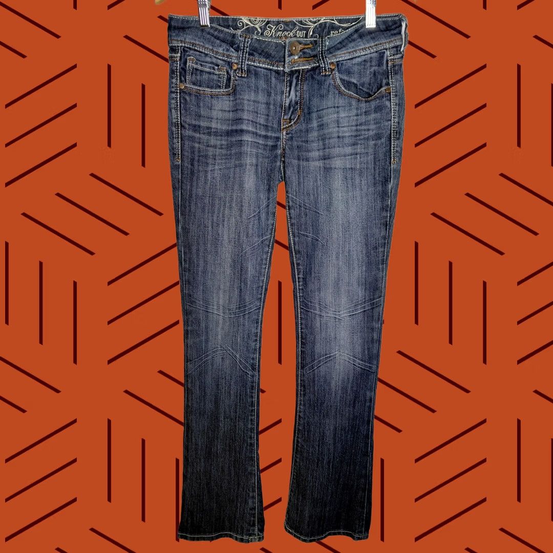 Vintage Refuge Uge Knockout Skinny Boot Jeans Blue Solid Denim Women Size 6 Size 28" / US 6 / IT 42 - 1 Thumbnail
