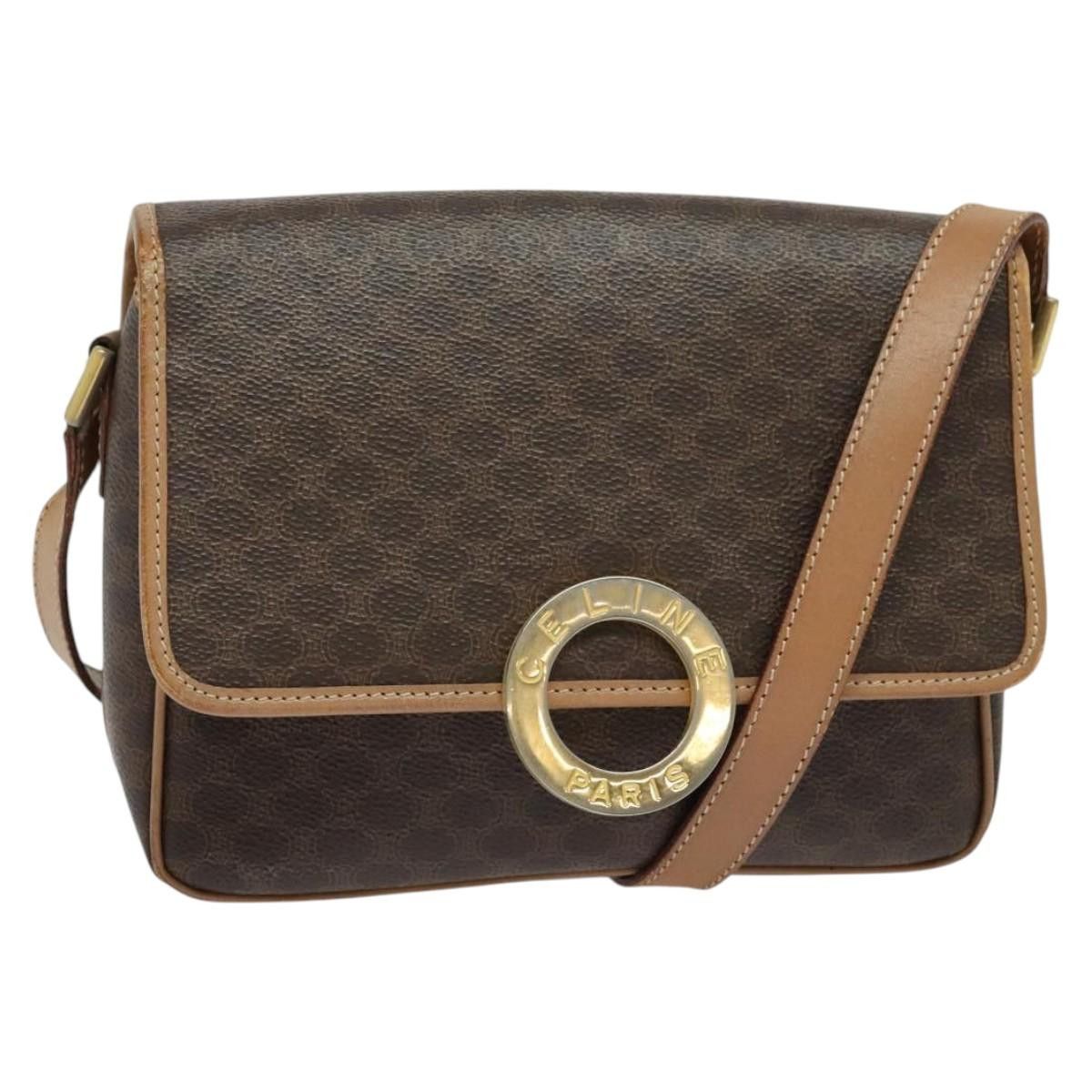 Celine CELINE Macadam Canvas Circle Shoulder Bag Pvc Leather Brown Size ONE SIZE - 1 Thumbnail