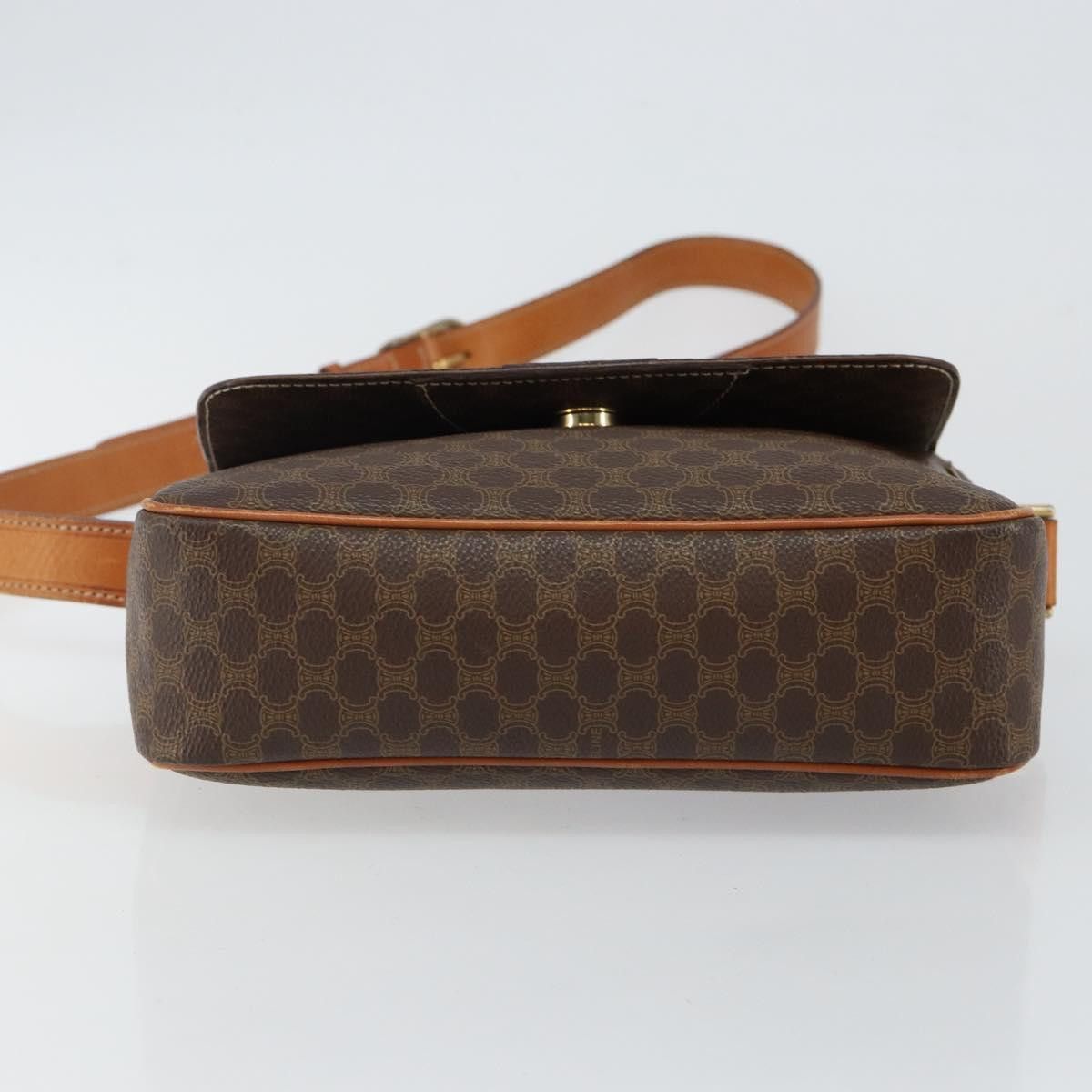 Celine CELINE Macadam Canvas Shoulder Bag Pvc Leather Brown Gold Size ONE SIZE - 9 Thumbnail