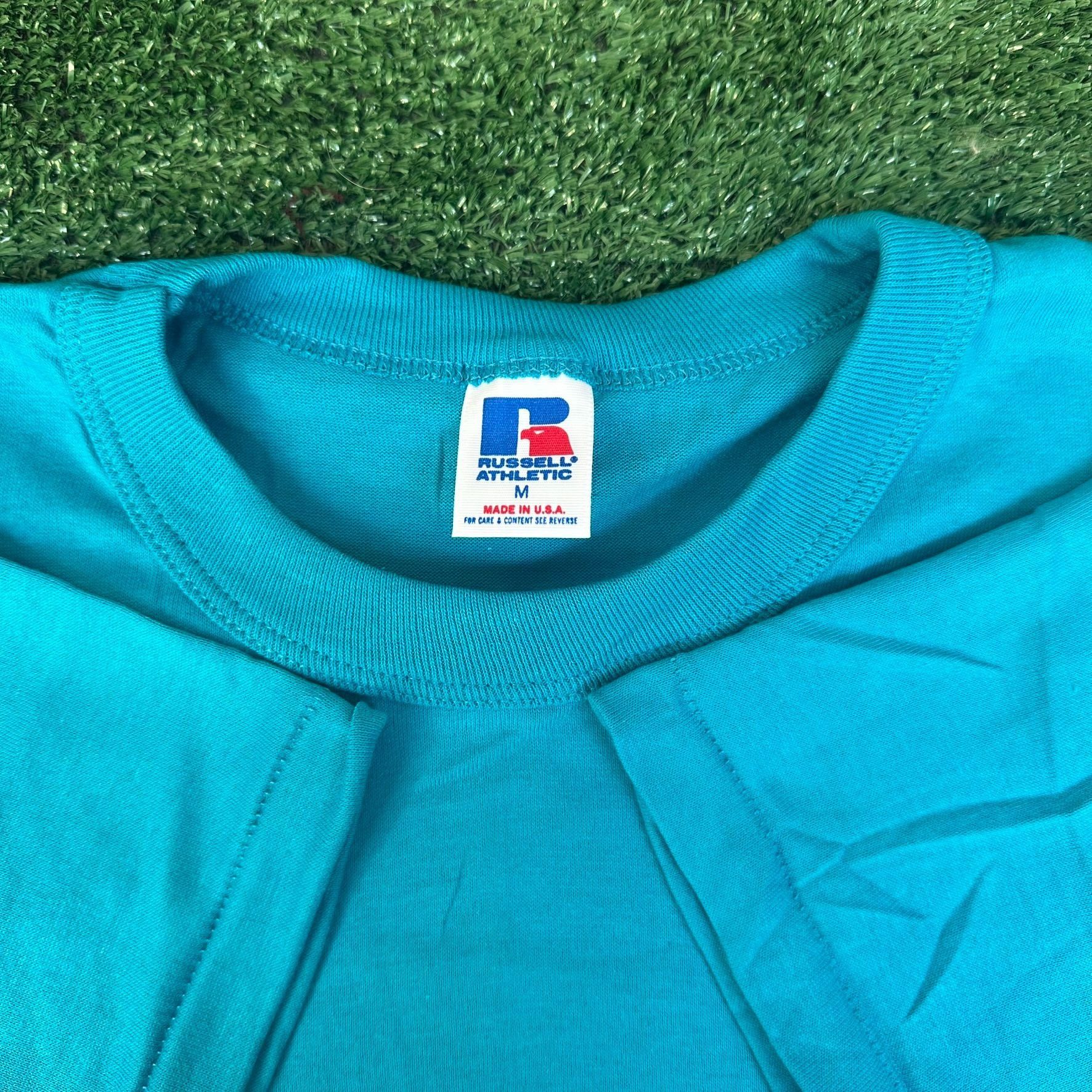 Russell Athletic Vintage 80s Russell Athletic Blue Blank T-Shirt Plain Single Size US M / EU 48-50 / 2 - 2 Thumbnail