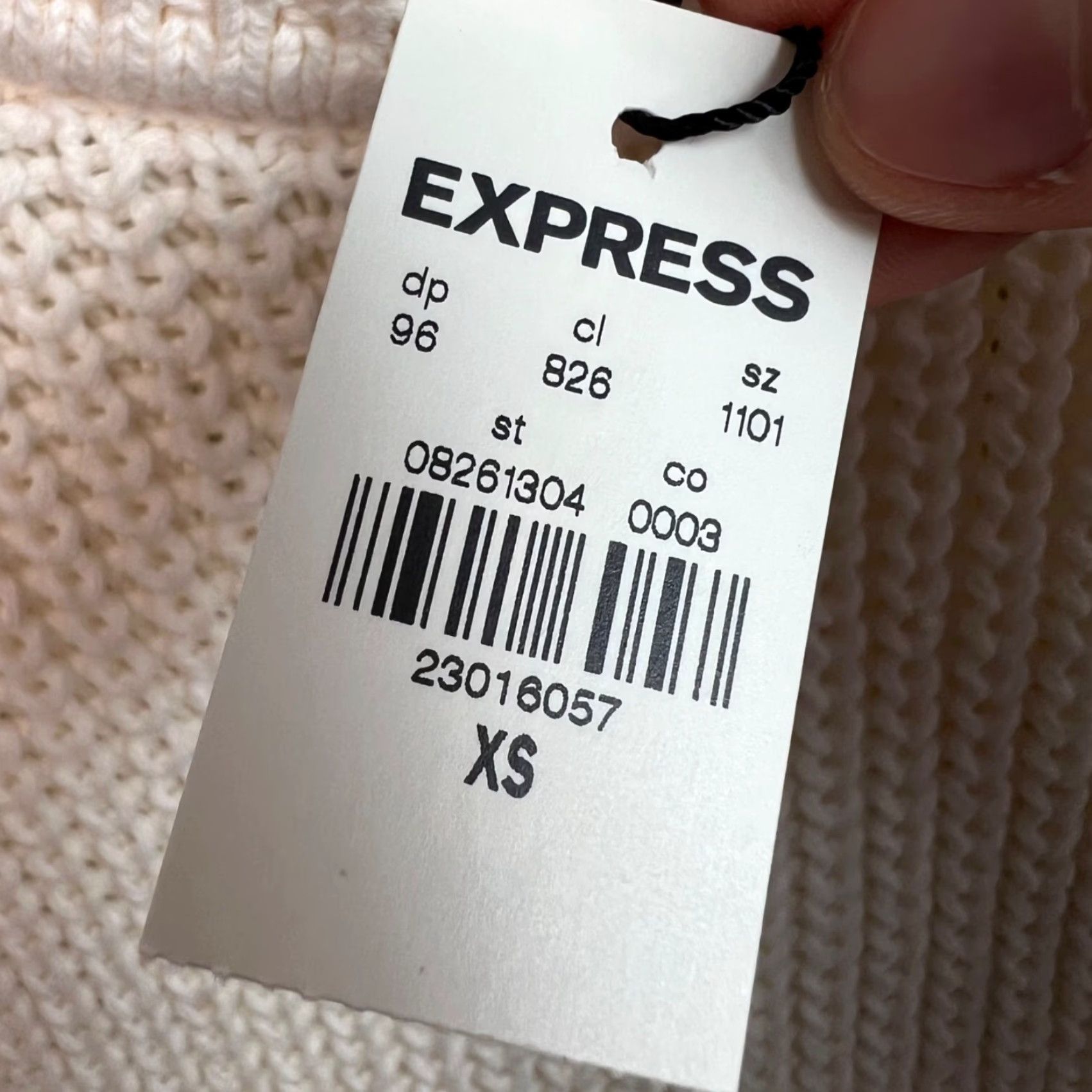 Express Express Womens XS Cream Chunky Knit Mock Neck Cotton Sweater Pullover Size XS / US 0-2 / IT 36-38 - 7 Thumbnail