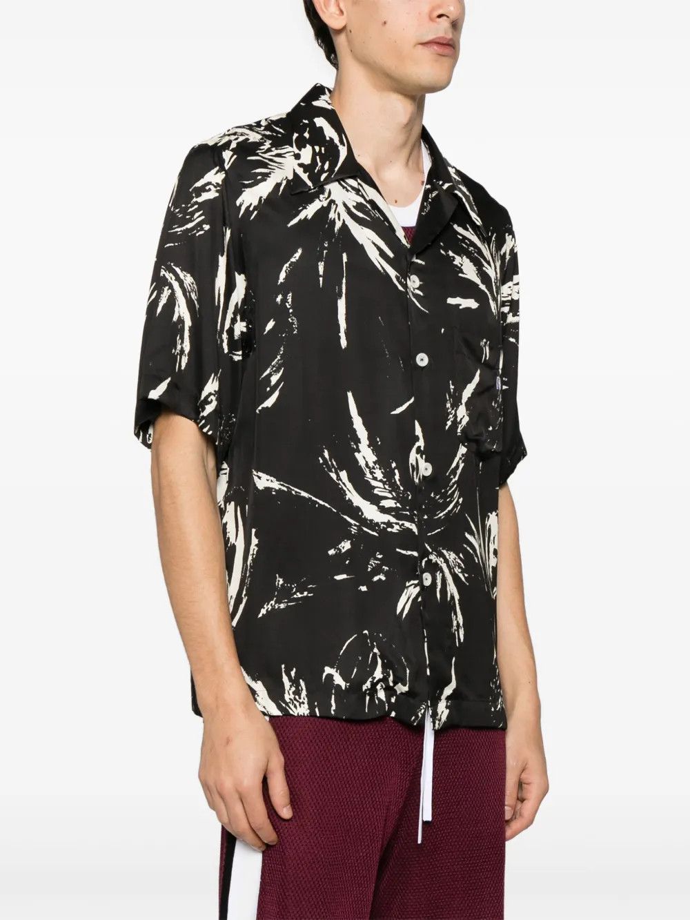 Wales Bonner o1h1sh10525 Highlife Bowling Shirt in Black Size US L / EU 52-54 / 3 - 3 Thumbnail